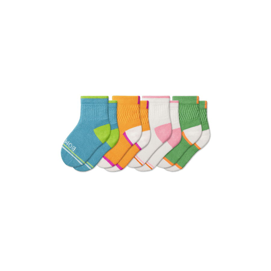 Toddler Lightweight Retro Knit Calf Sock 4-Pack - Run Low Cut Fit
