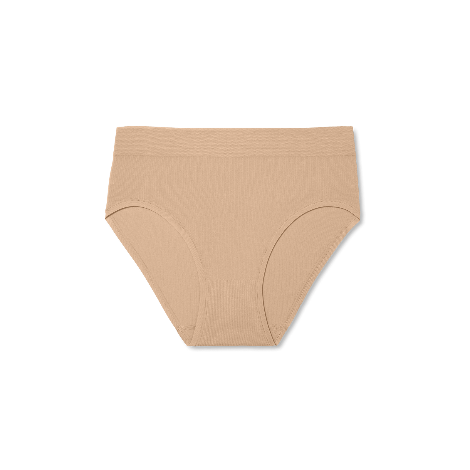 Women's Ribbed Seamless High Rise Brief - Sandcastle L Front [7718]
