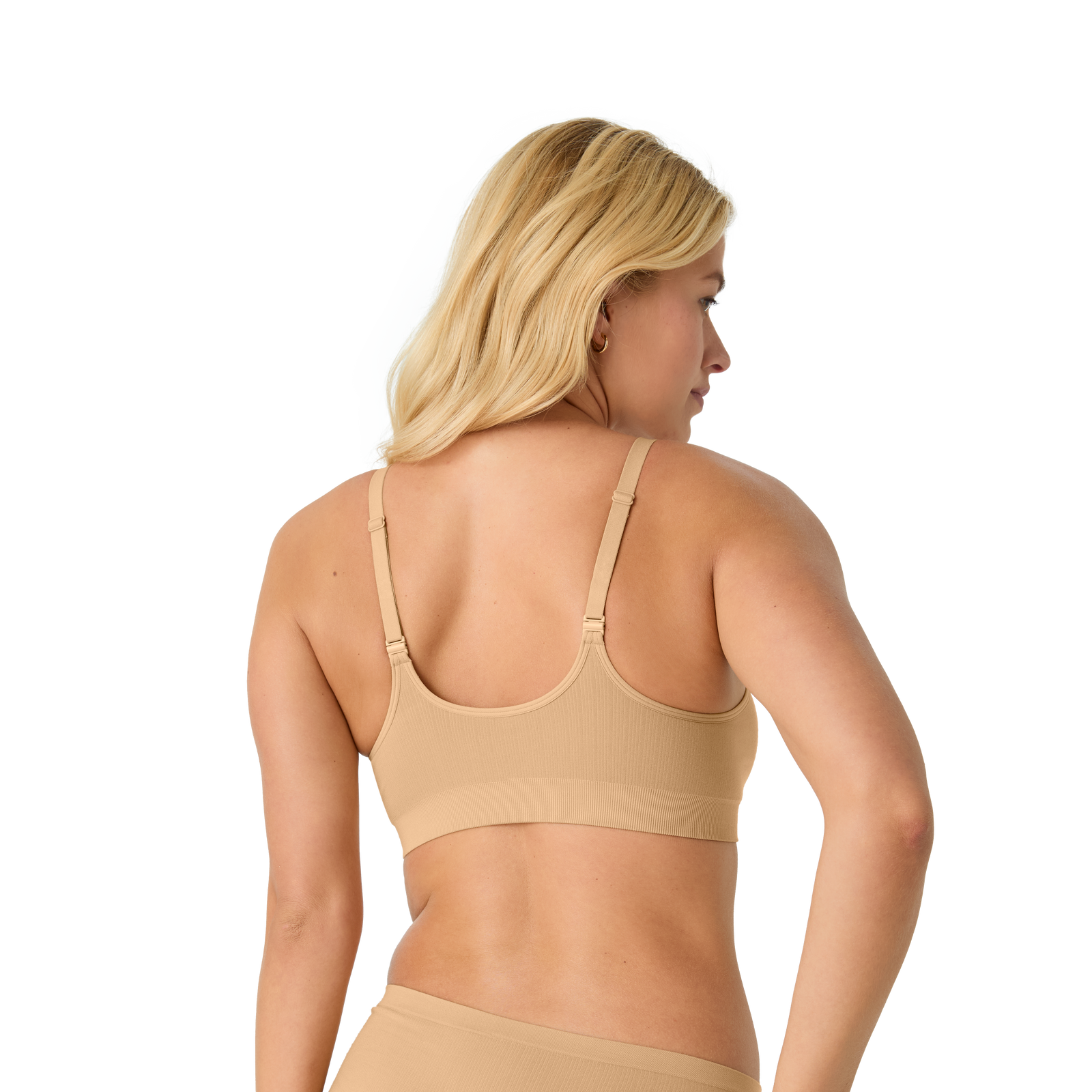 Ribbed Seamless Scoop Bralette - Sandcastle WO2 [7729]