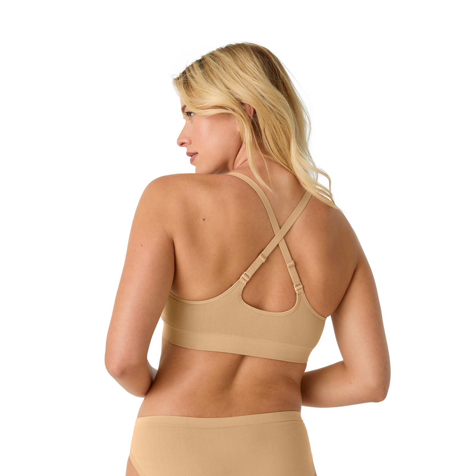 Ribbed Seamless Scoop Bralette - Sandcastle WO3 [7729]