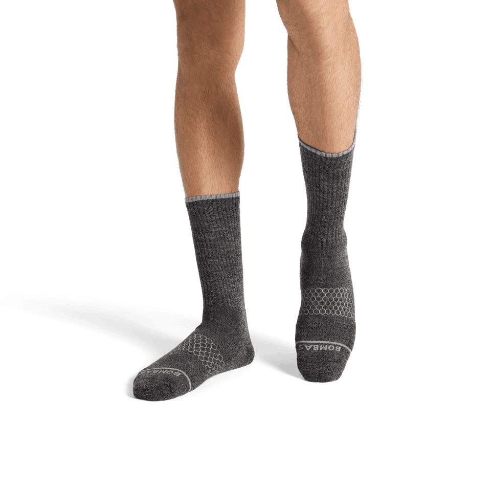 Merino Wool Blend Calf Socks - Charcoal MO1 [7800]
