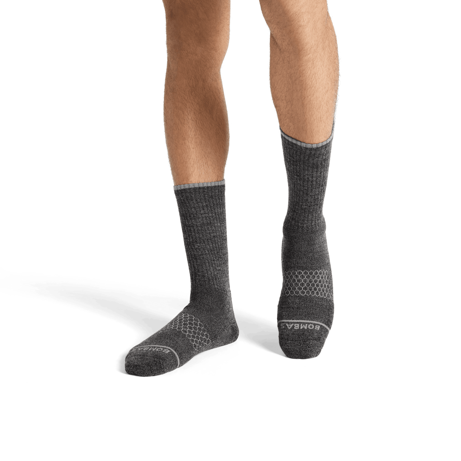 Merino Wool Blend Calf Socks - Charcoal MO1 [7800]