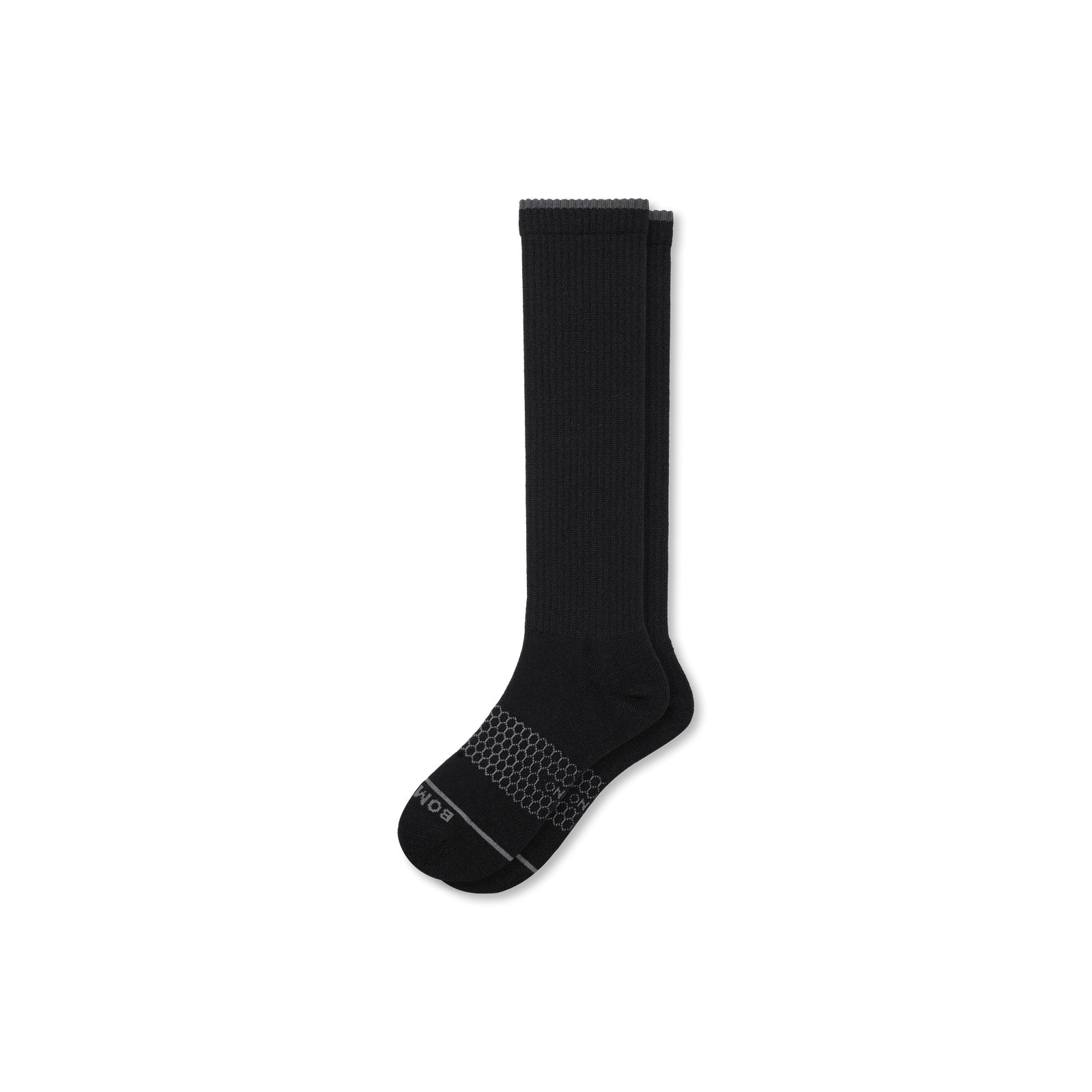 Merino Wool Blend Knee High Socks - Black L [7807]