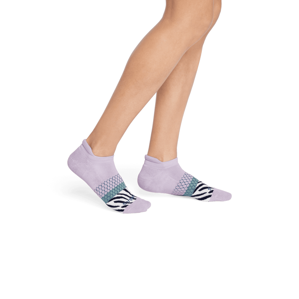 Wild Wear Ankle Socks - Purple Smoke Zebra WO2 [7812]