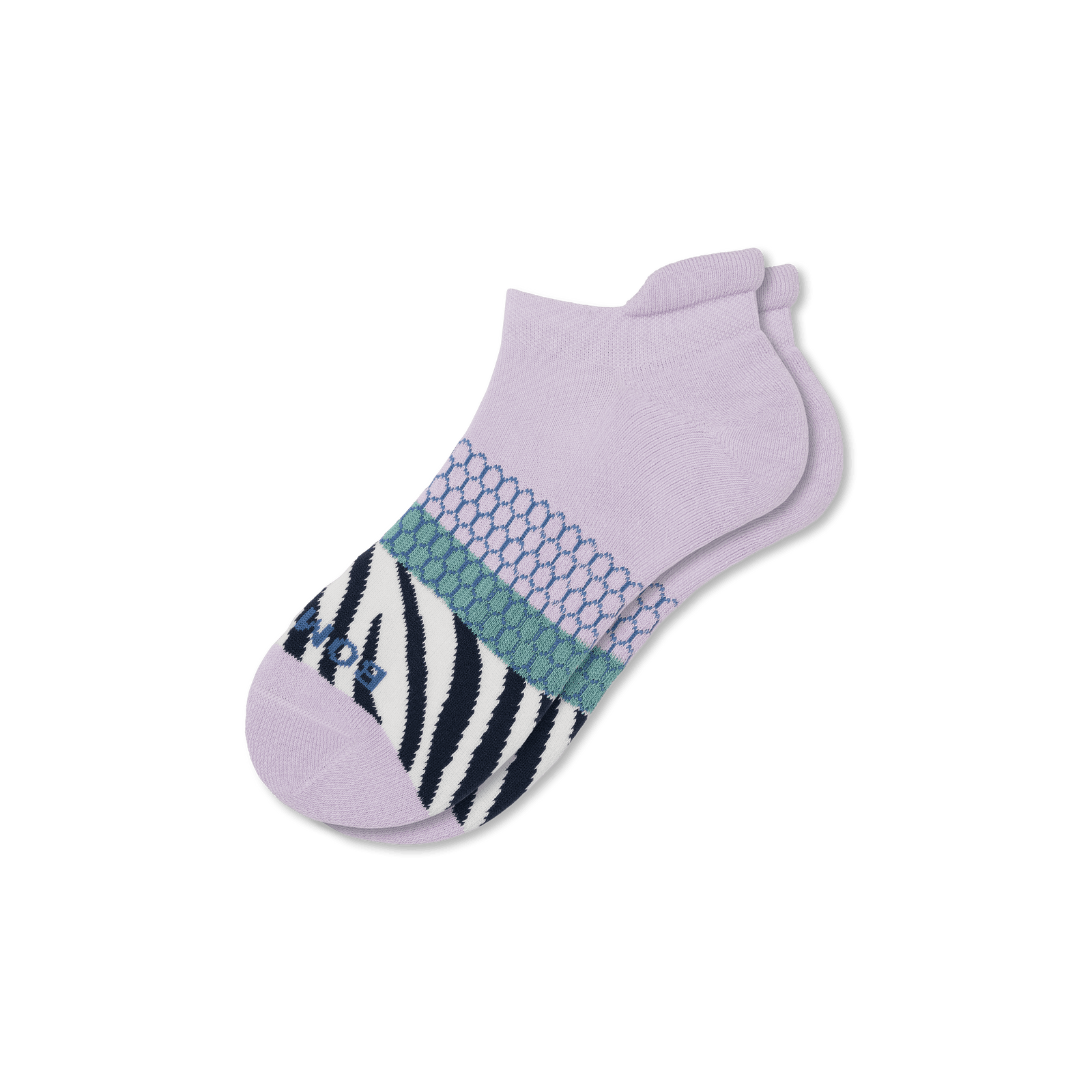 Women’s Wild Wear Ankle Socks - Purple Smoke Zebra L [7812]