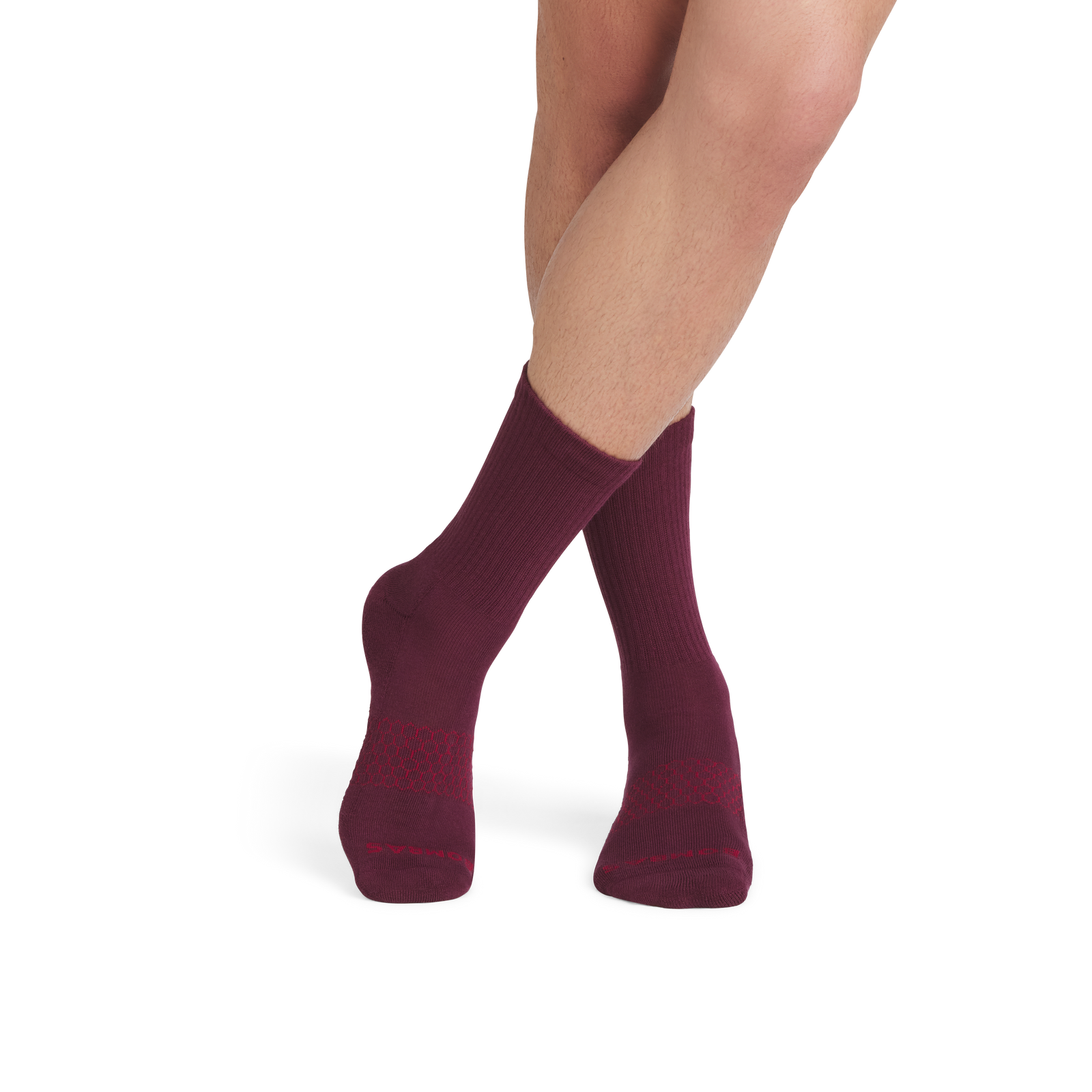 Men's Solids Half Calf Socks - port MO1 [7865]