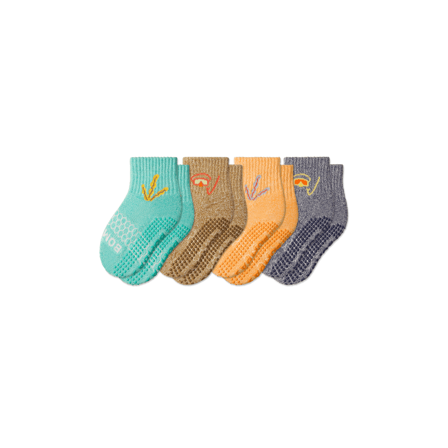 Toddler Aquatic Gripper Calf Sock 4-Pack - Run Office Comfort