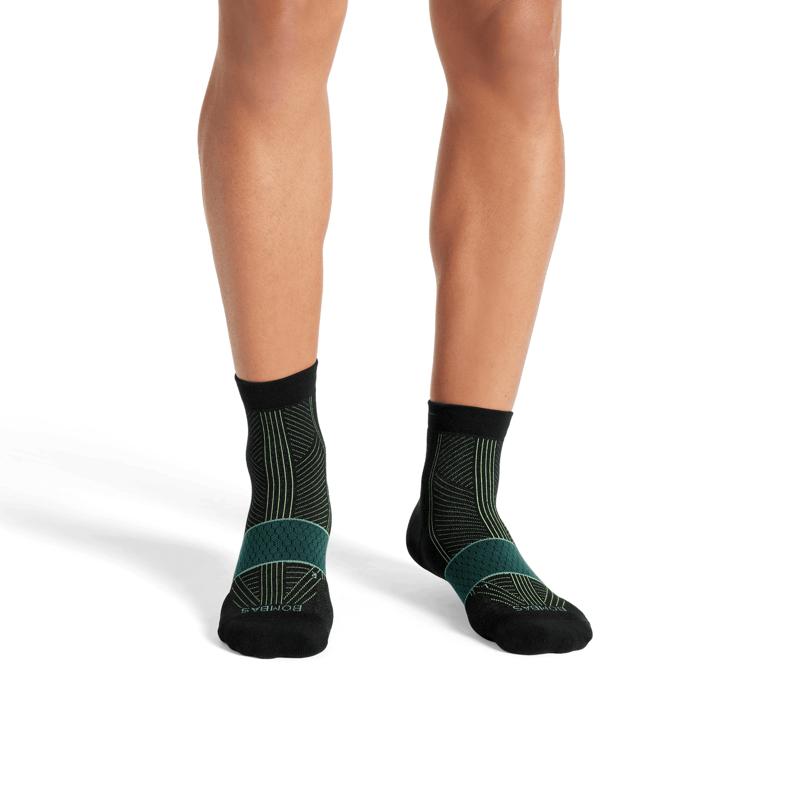 Running Quarter Socks - Black Forest Green MO1 [8064]