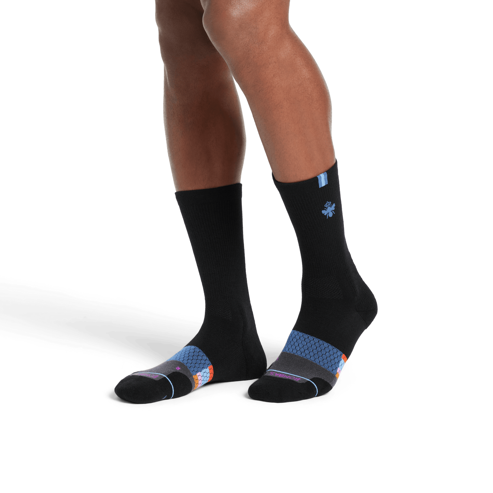 Merino Wool Blend Athletic Calf Socks - Black Sky MO1 [8068]
