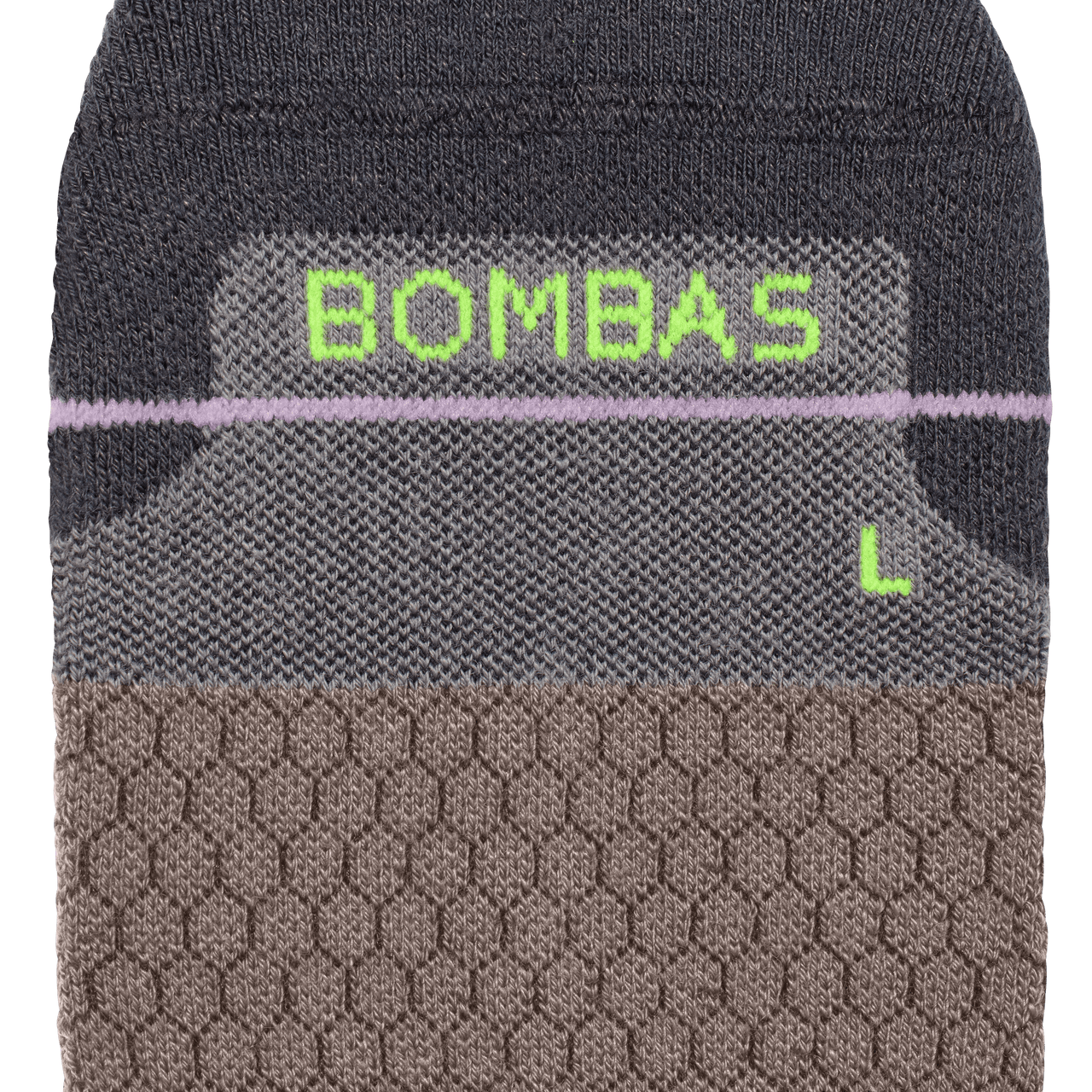 Merino Wool Blend Athletic Calf Socks - Charcoal Detail [8068]