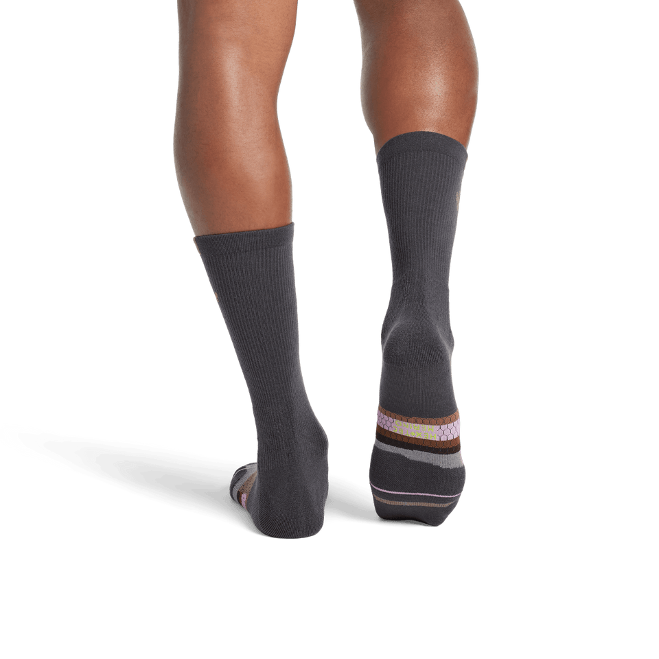 Merino Wool Blend Athletic Calf Socks - Charcoal MO2 [8068]
