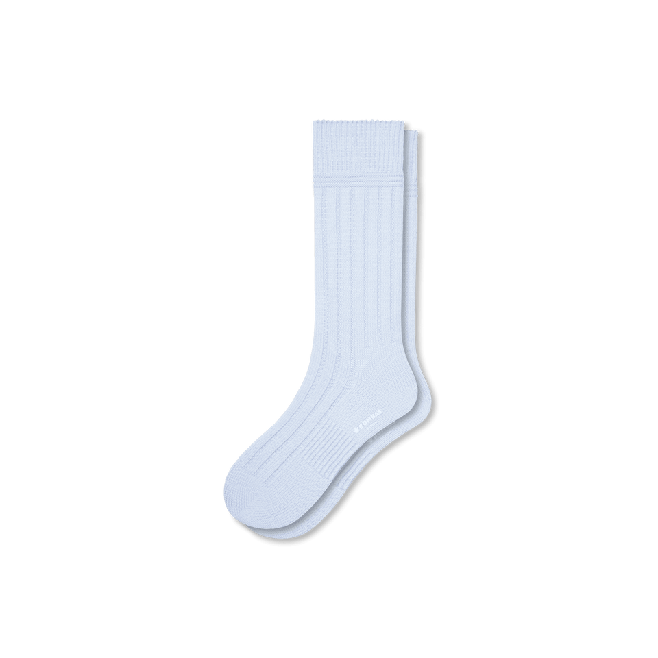 Merino Cashmere Blend Calf Socks - Halo Blue L [8155]