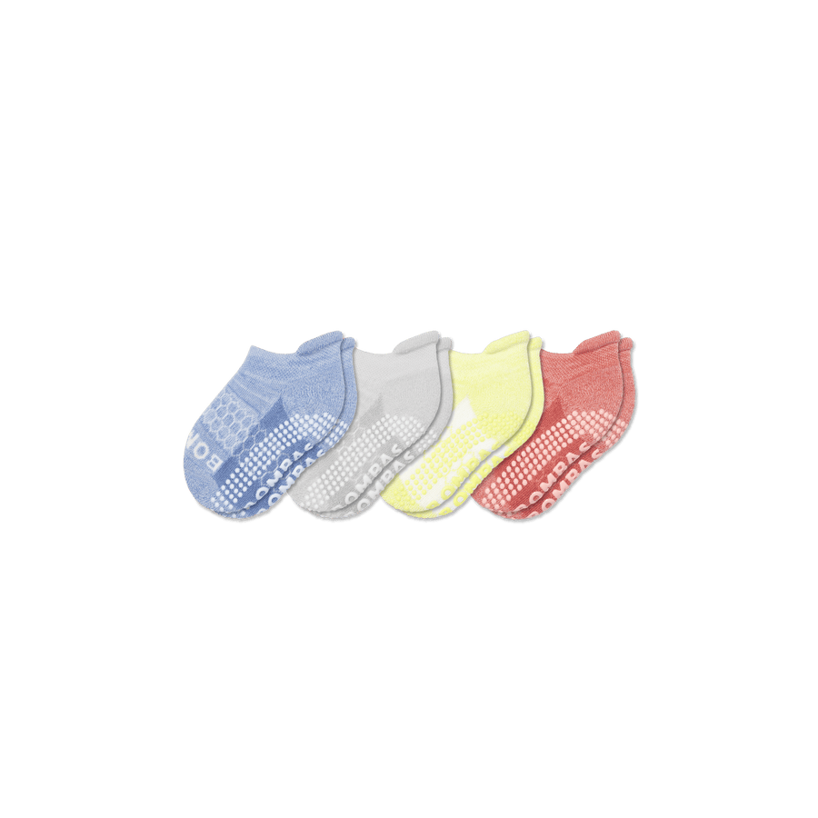 Toddler Two Tone Gripper Ankle Sock 4-Pack - Run Studio Wear