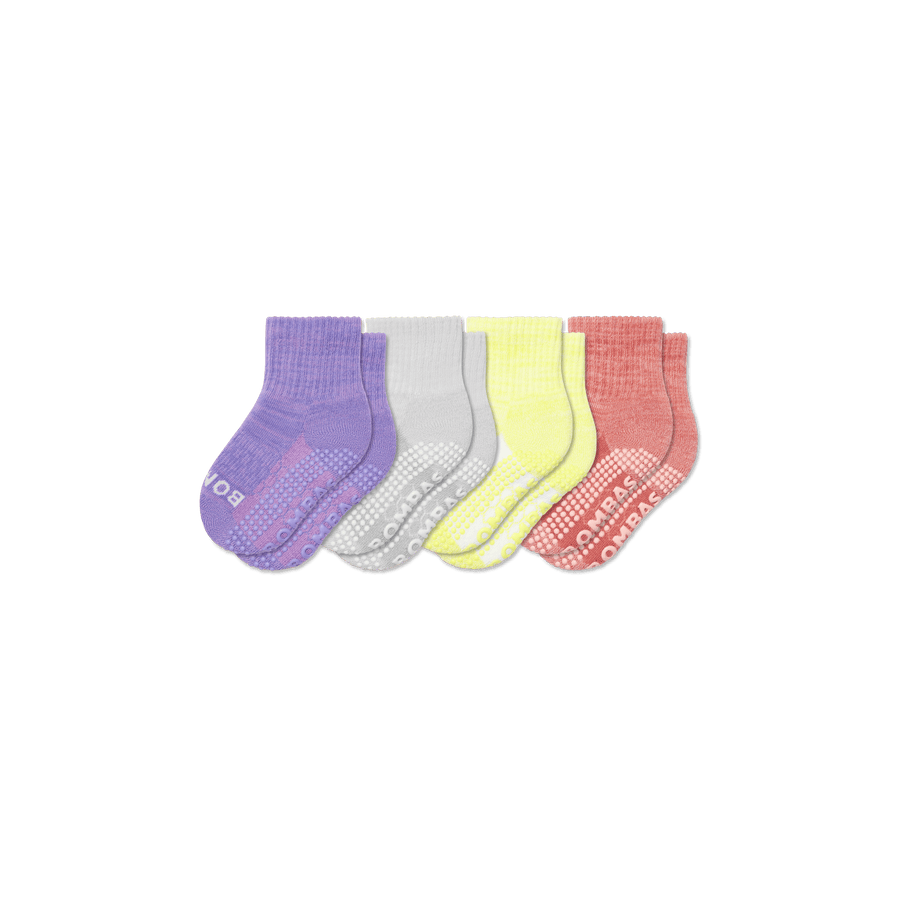 Toddler Two Tone Gripper Calf Sock 4-Pack - Modern Shift Move