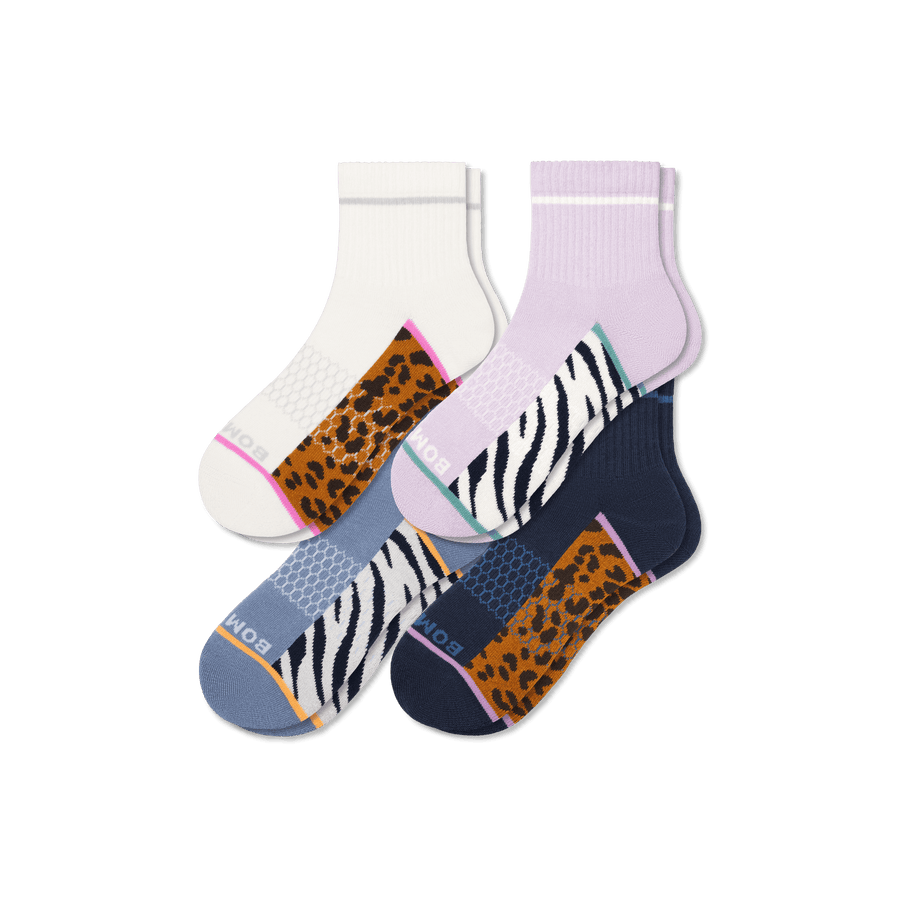 Women's Wild Wear Quarter Sock 4-Pack - Daily No Show Cushion