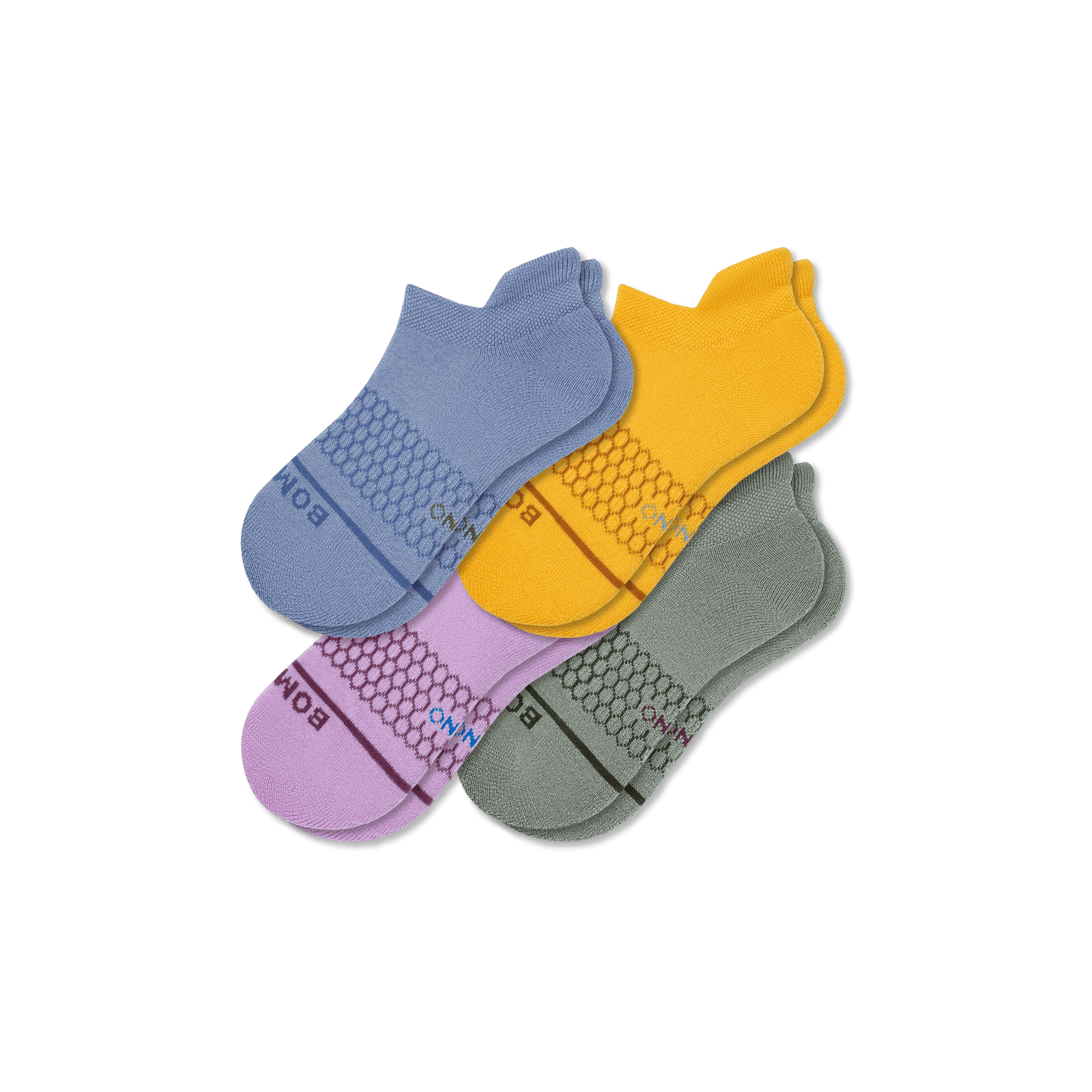 Youth Merino Wool Blend Ankle Sock 4-Pack - Violet Amber Mix L [8245]