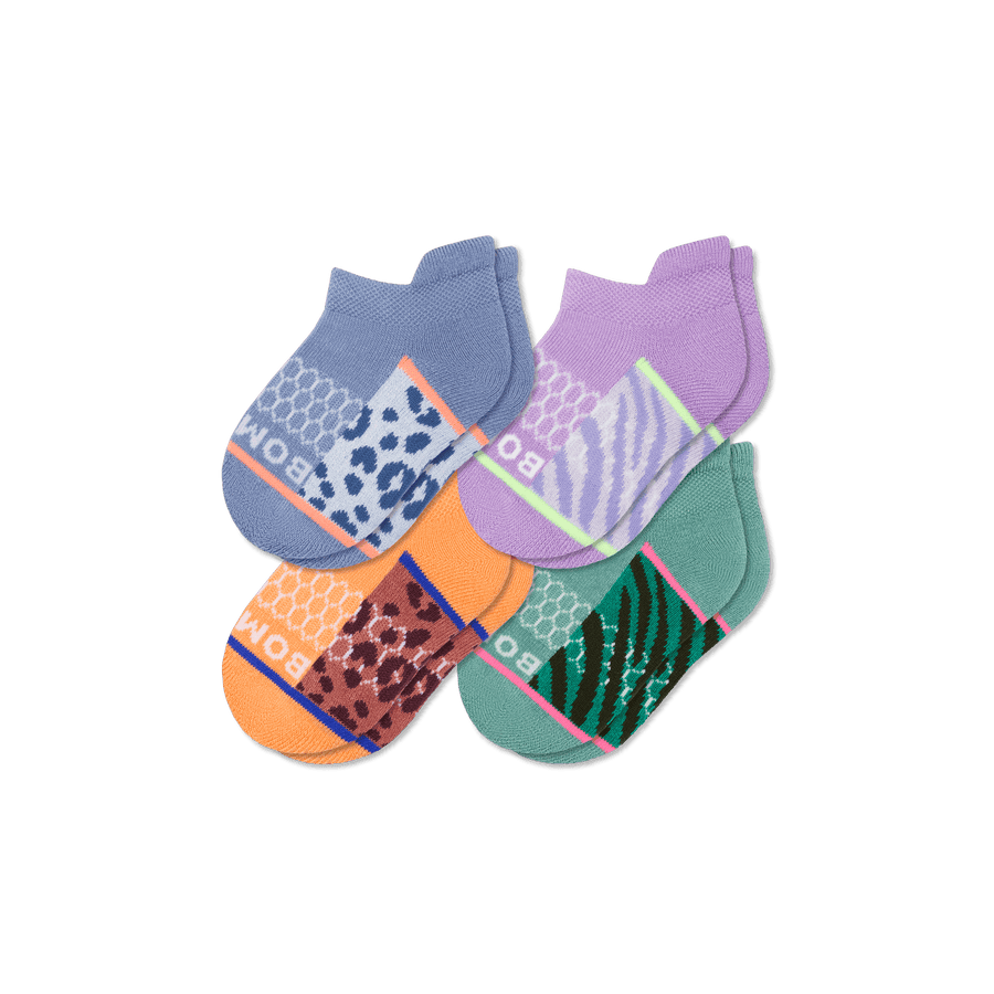 Toddler Wild Wear Ankle Sock 4-Pack - Active Office Cushion
