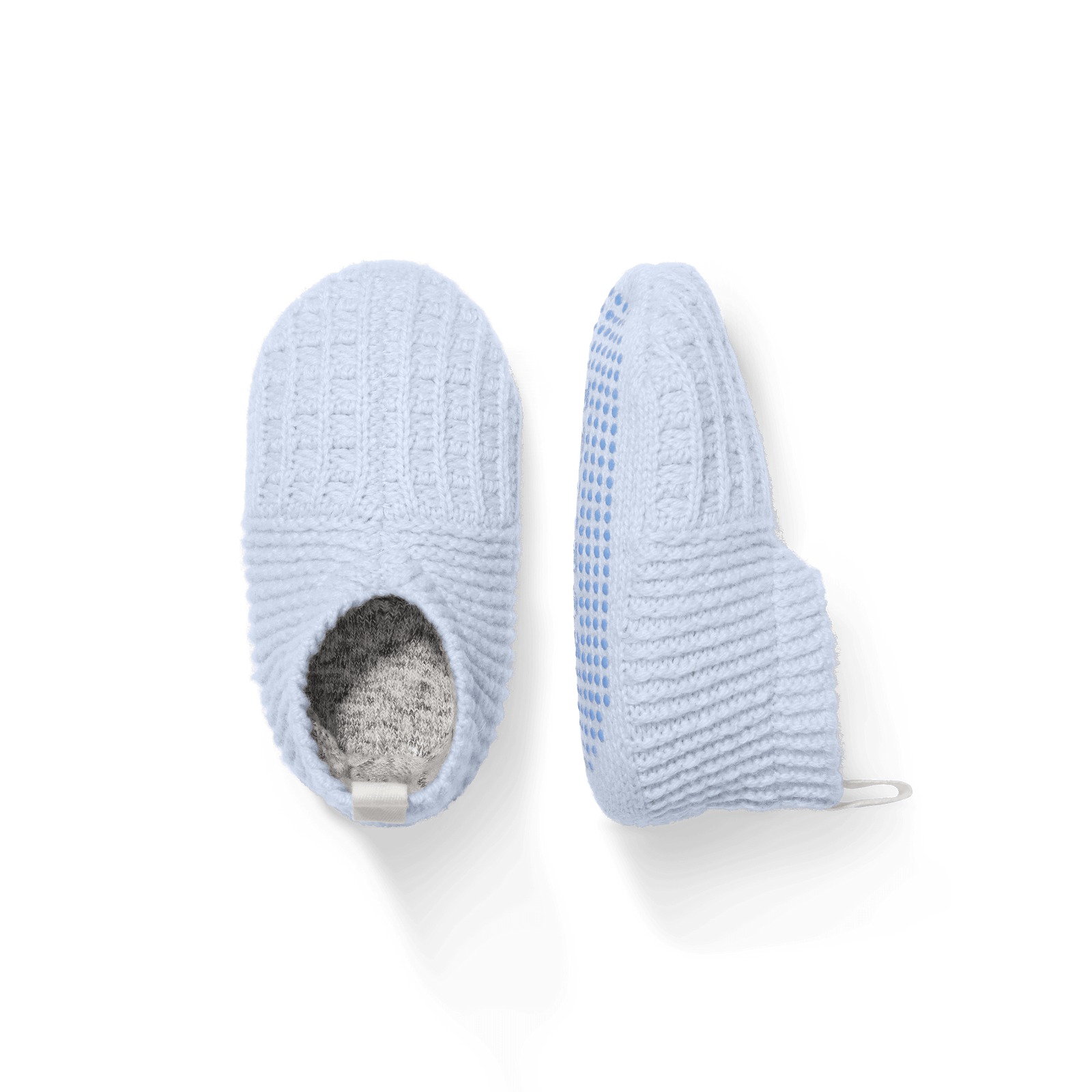 Toddler Waffle Gripper Slipper - Halo Blue L Front + Side [8284]