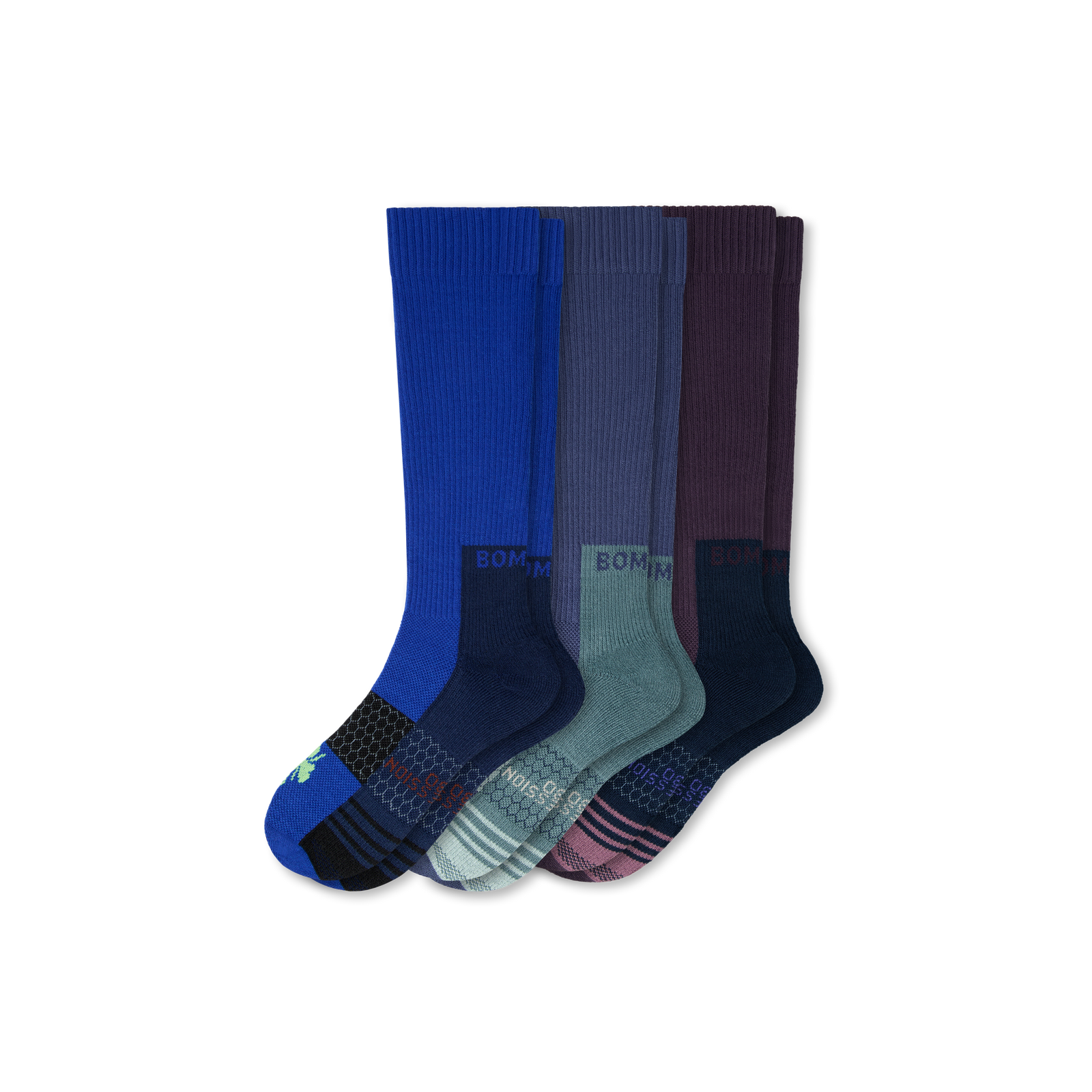 Men's Performance Compression Sock 3-Pack - Plum Cobalt Mix L [8440]