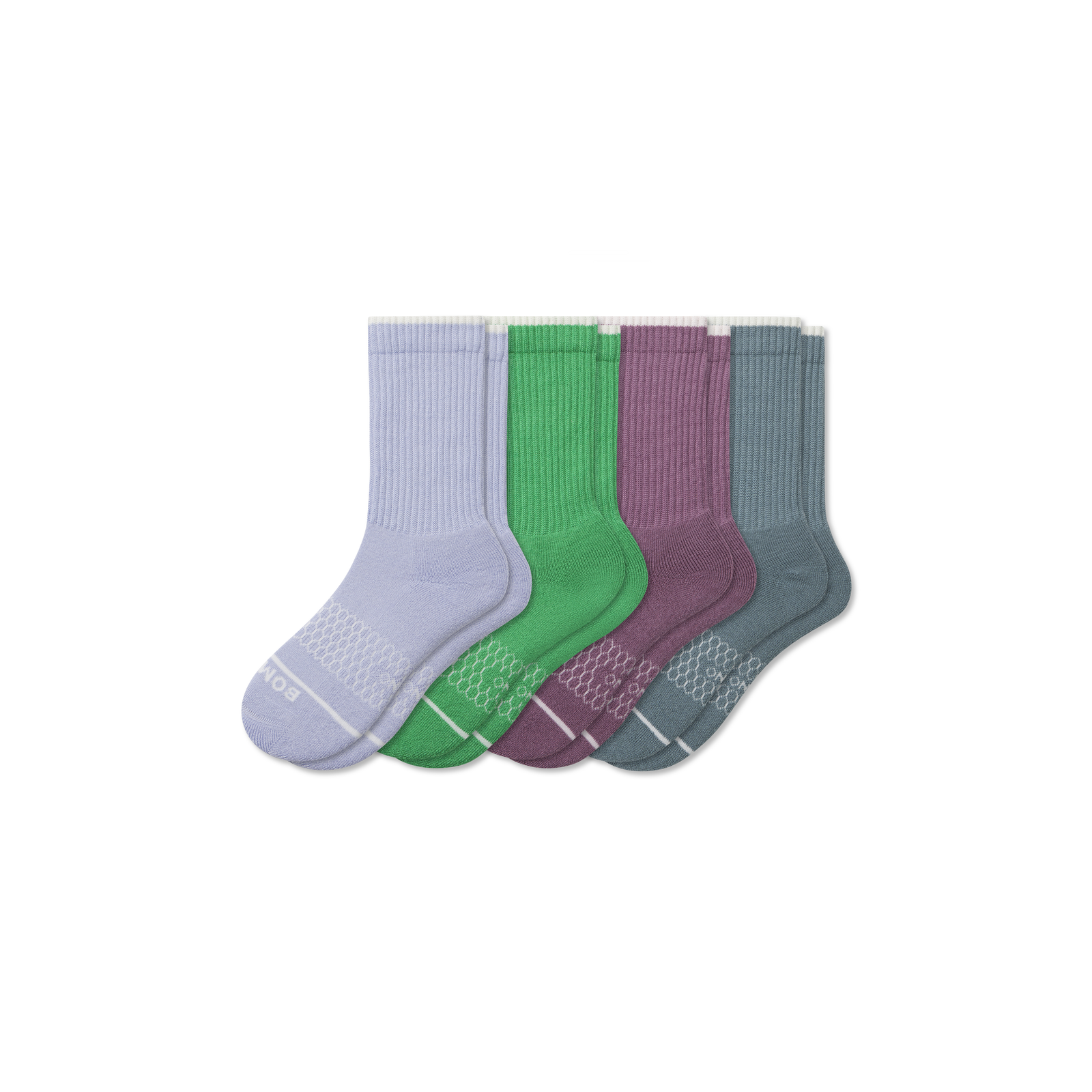 Youth Merino Wool Blend Calf Sock 4-Pack - Jungle Blue Mix L [8455]