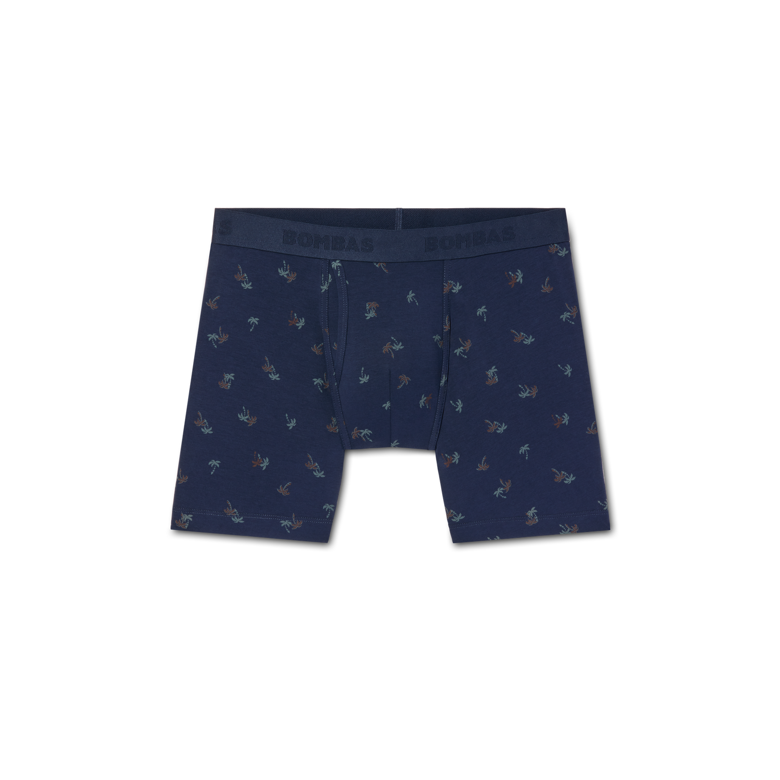 Men's Cotton Modal Blend Boxer Brief - Midnight Navy Palm L [8470]
