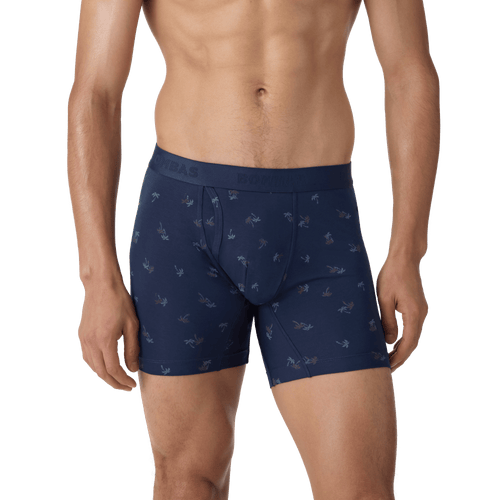 Men's Cotton Modal Blend Boxer Brief - Midnight Navy Palm MO1 [8470]