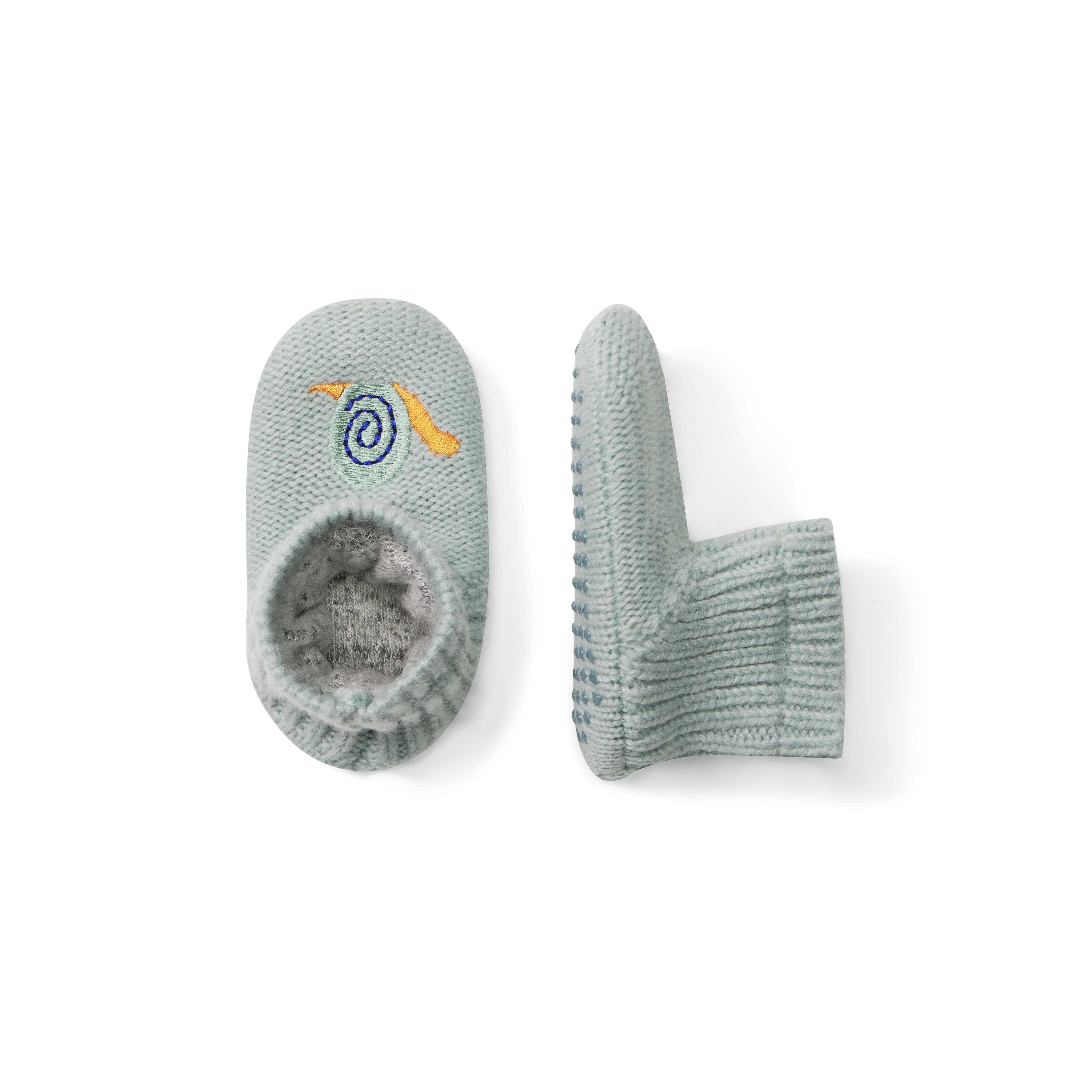 Baby Gripper Slipper - Misty Sky L Front + Side [8518]