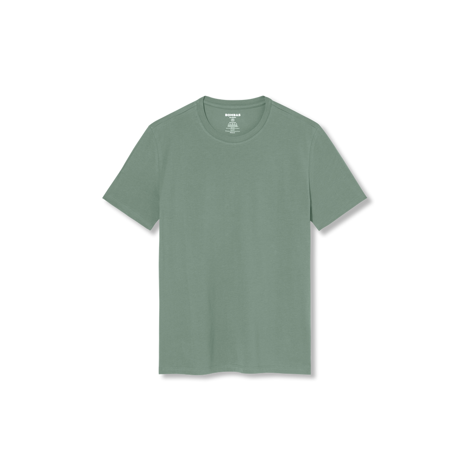Men's Pima Cotton Crew Neck T-Shirt - easy sage L [8525]