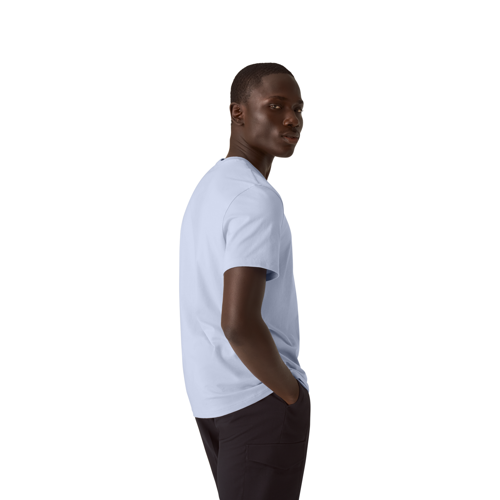 Men's Pima Cotton Crew Neck T-Shirt - sky sail blue MO2 [8525]