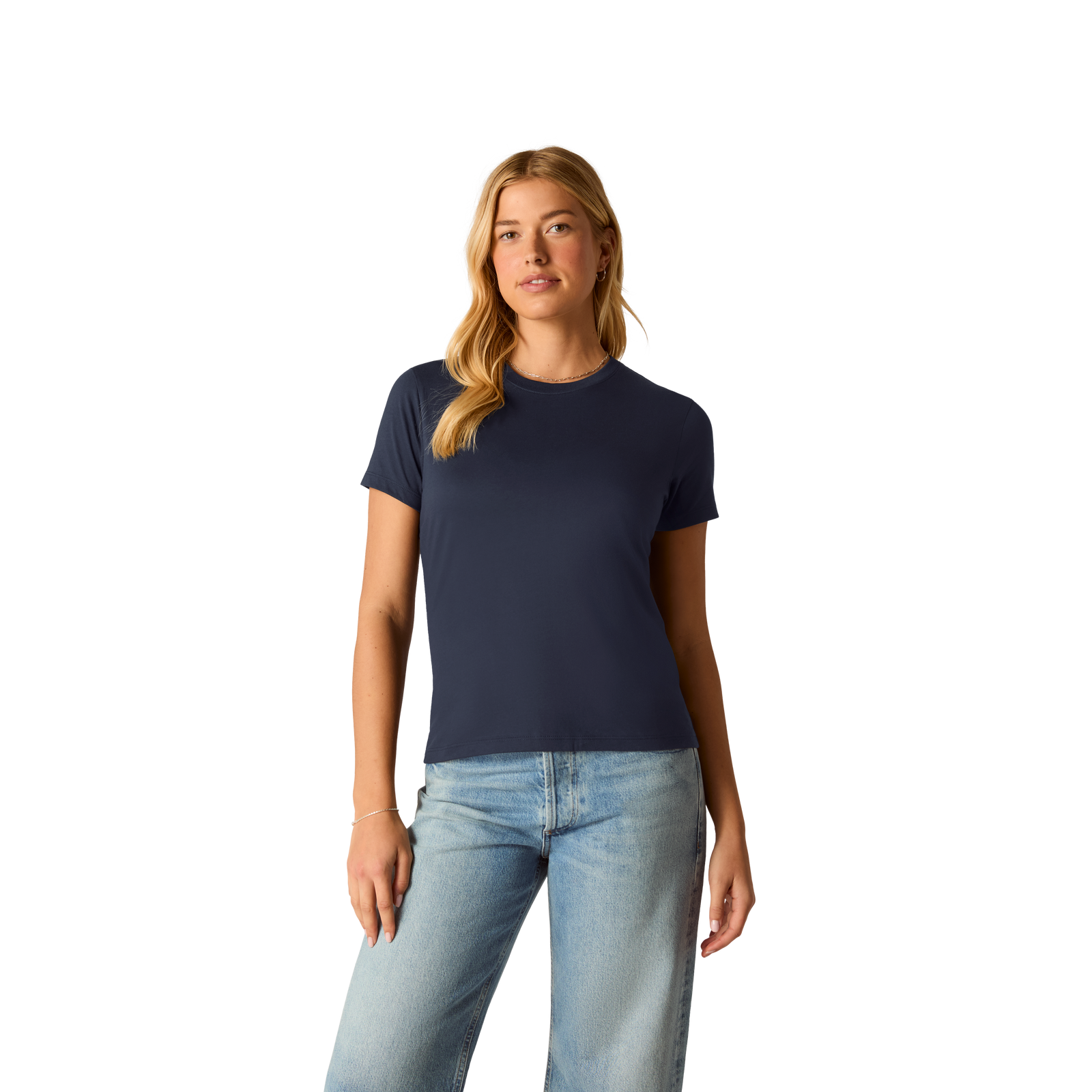 Pima Cotton Slim Crew Neck T-Shirt - Midnight Navy WO1 [8528]