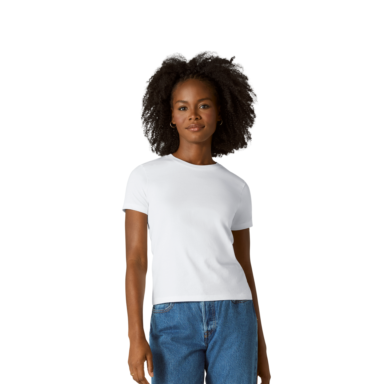 Pima Cotton Slim Crew Neck T-Shirt - White WO1 [8528]