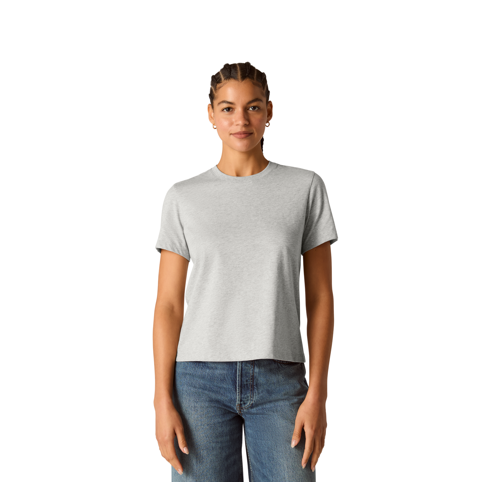 Pima Cotton Crew Neck T-Shirt - Varsity Grey Heather WO1 [8530]