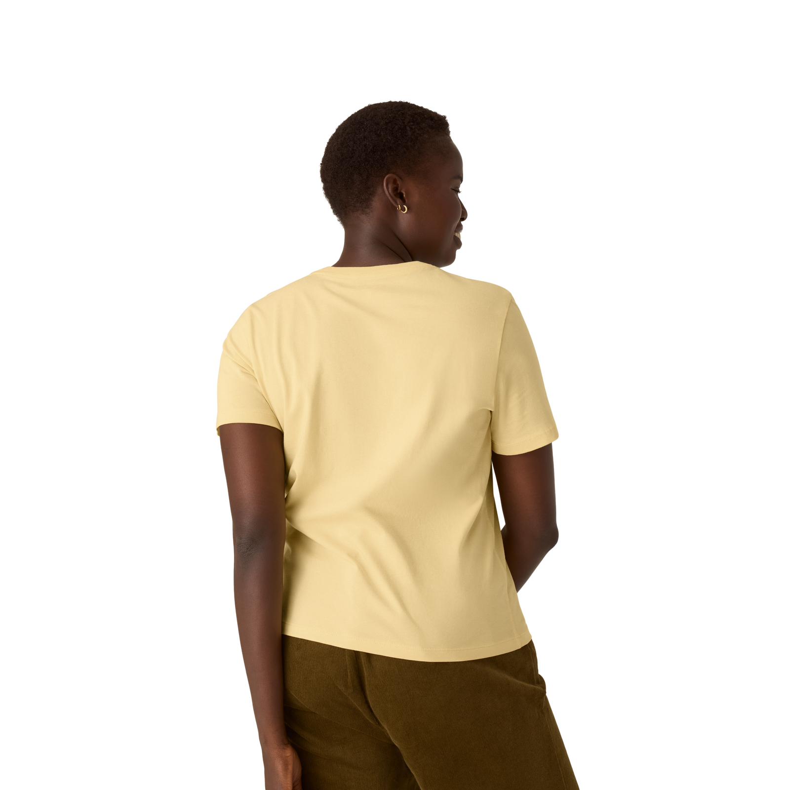 Women's Pima Cotton Crew Neck T-Shirt - Meringue WO2 [8530]