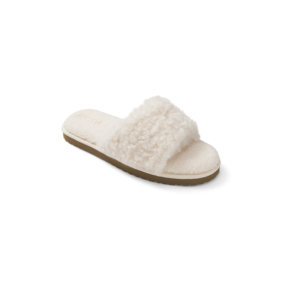 Women's Sunday Plush Slide - Cream L [8556]