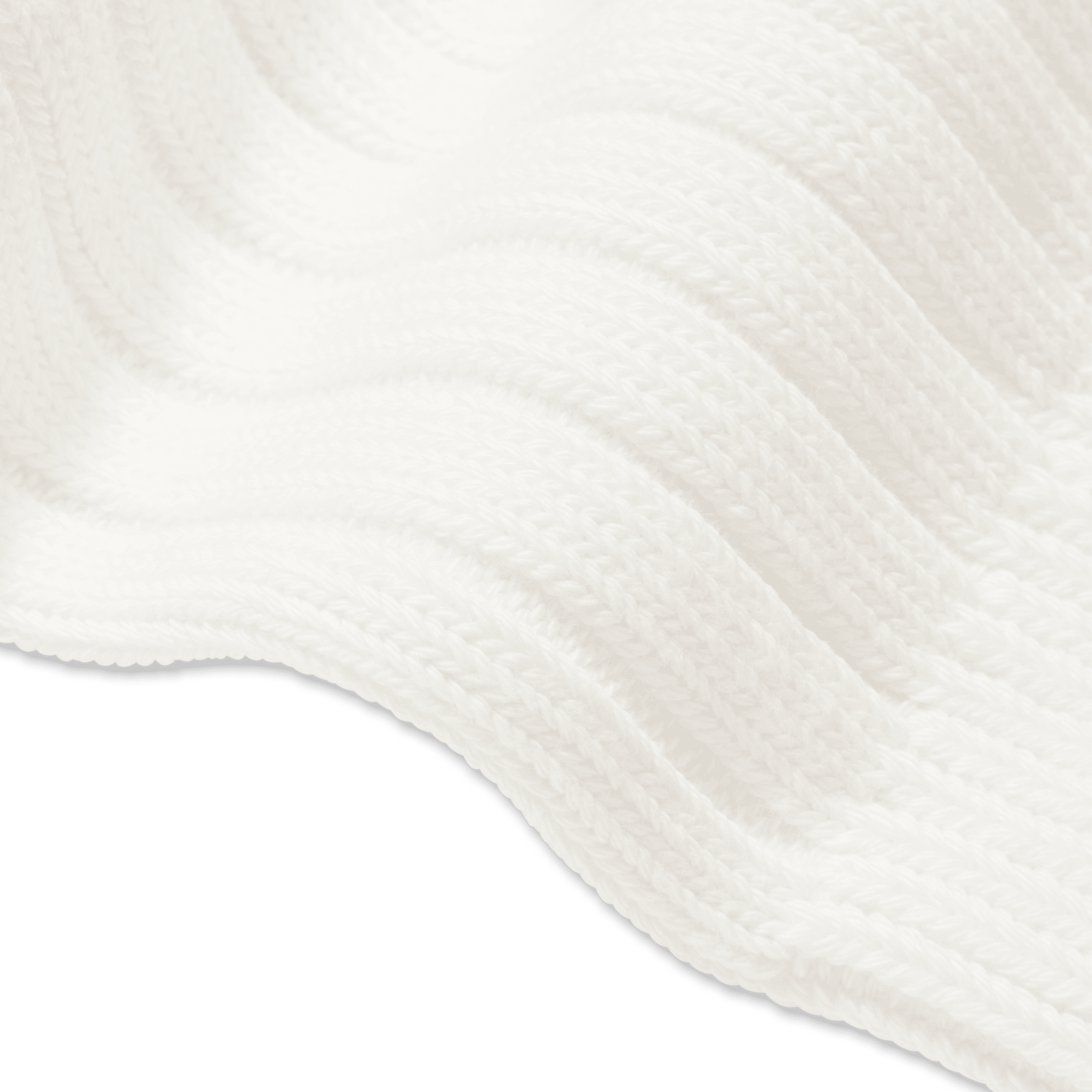 Classic Rib Calf Sock - Soft White - Detail [8563]