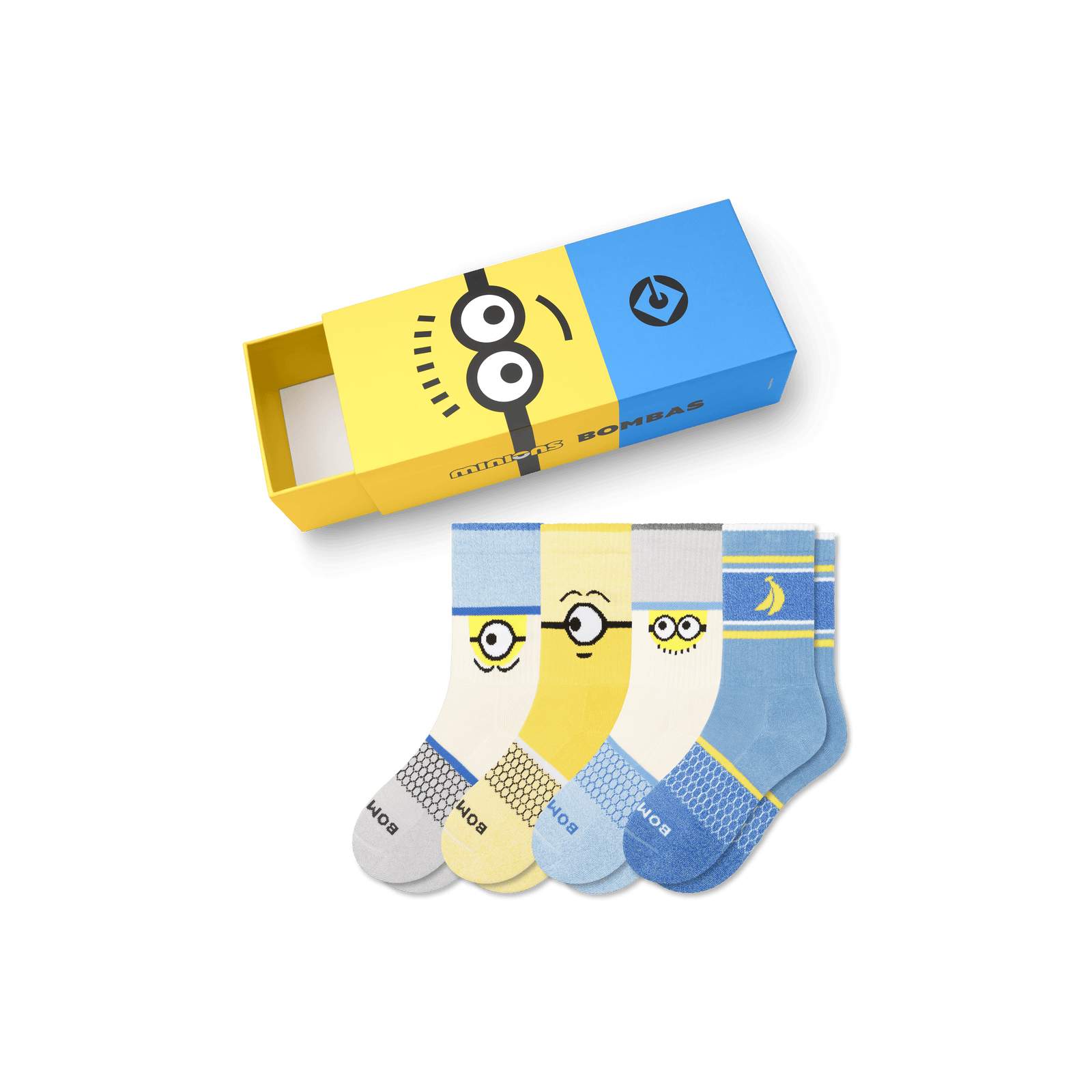 Youth Minions X Bombas Calf Sock 4-Pack Gift Box - Minion Mix L [8685]