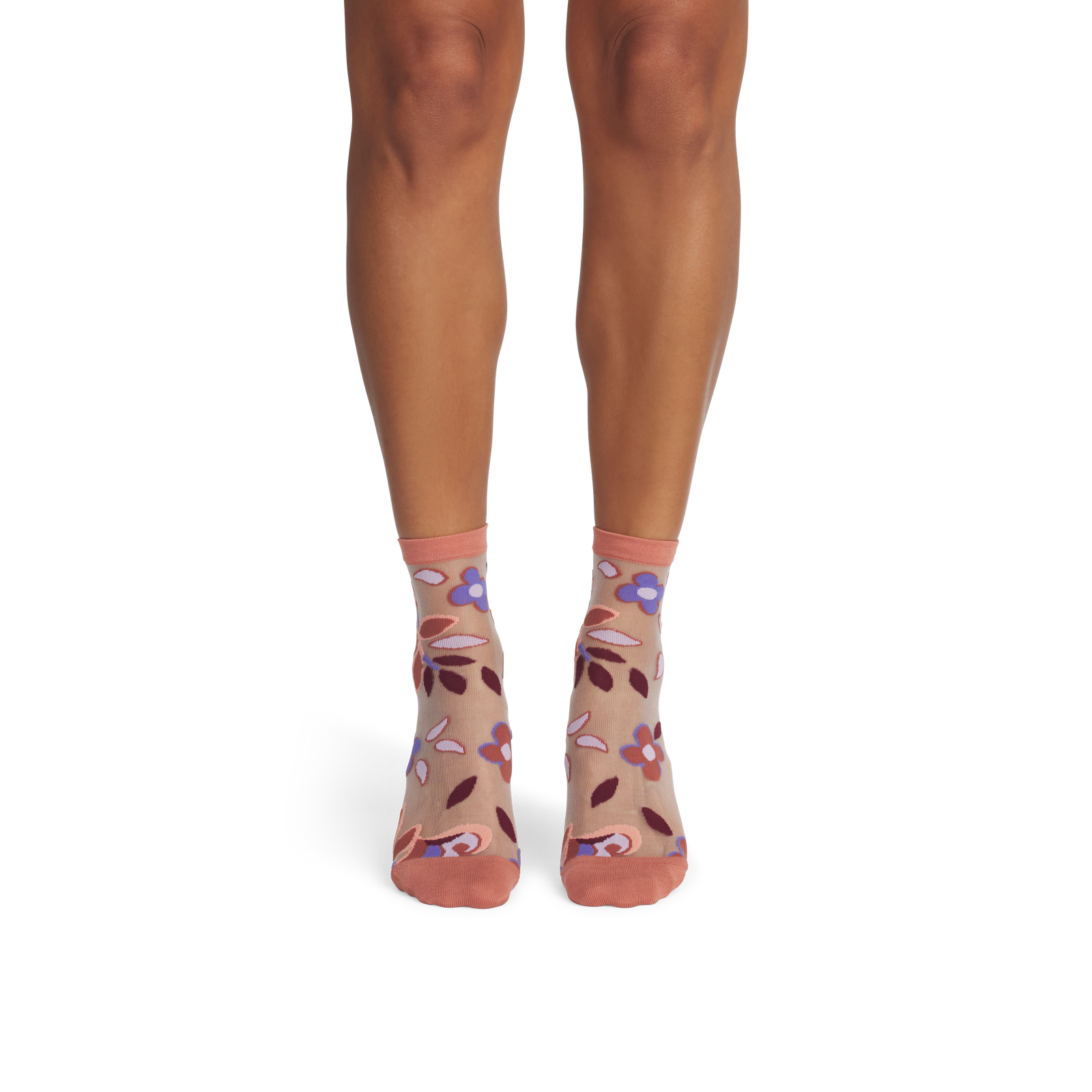 Sheer Garden Party Quarter Socks - Washed Terracotta WO1 [8592]