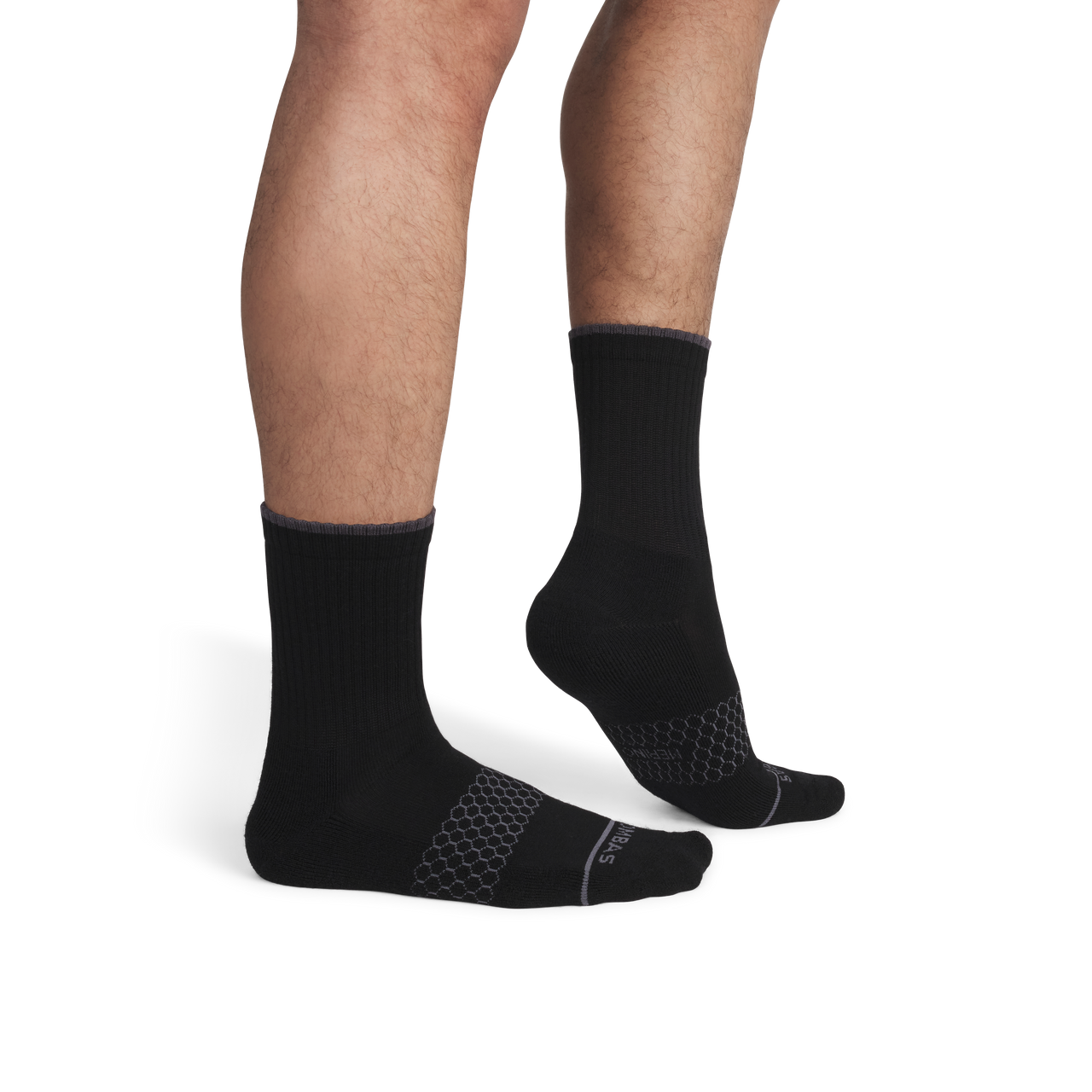 Merino Wool Blend Half Calf Socks - Black MO2 [8624]