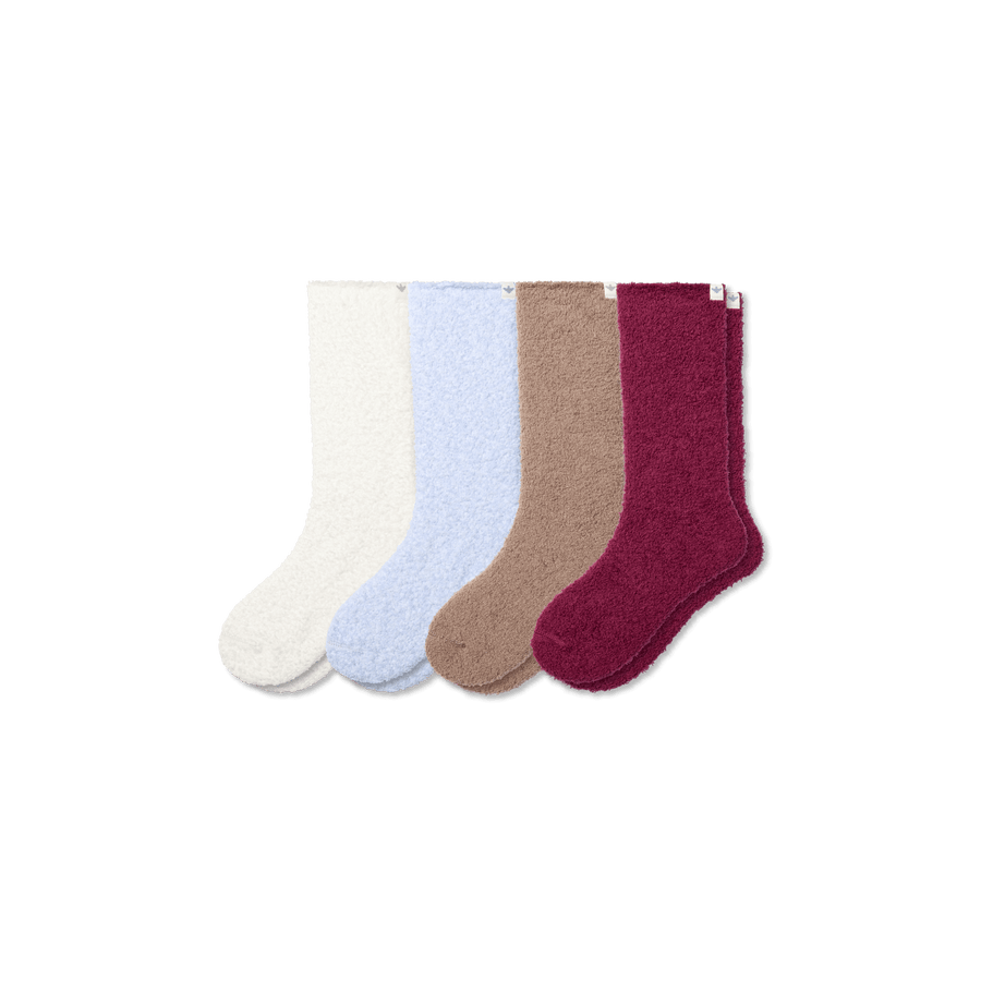 Women's Fuzzy Sock 4-Pack - Studio No Show Move
