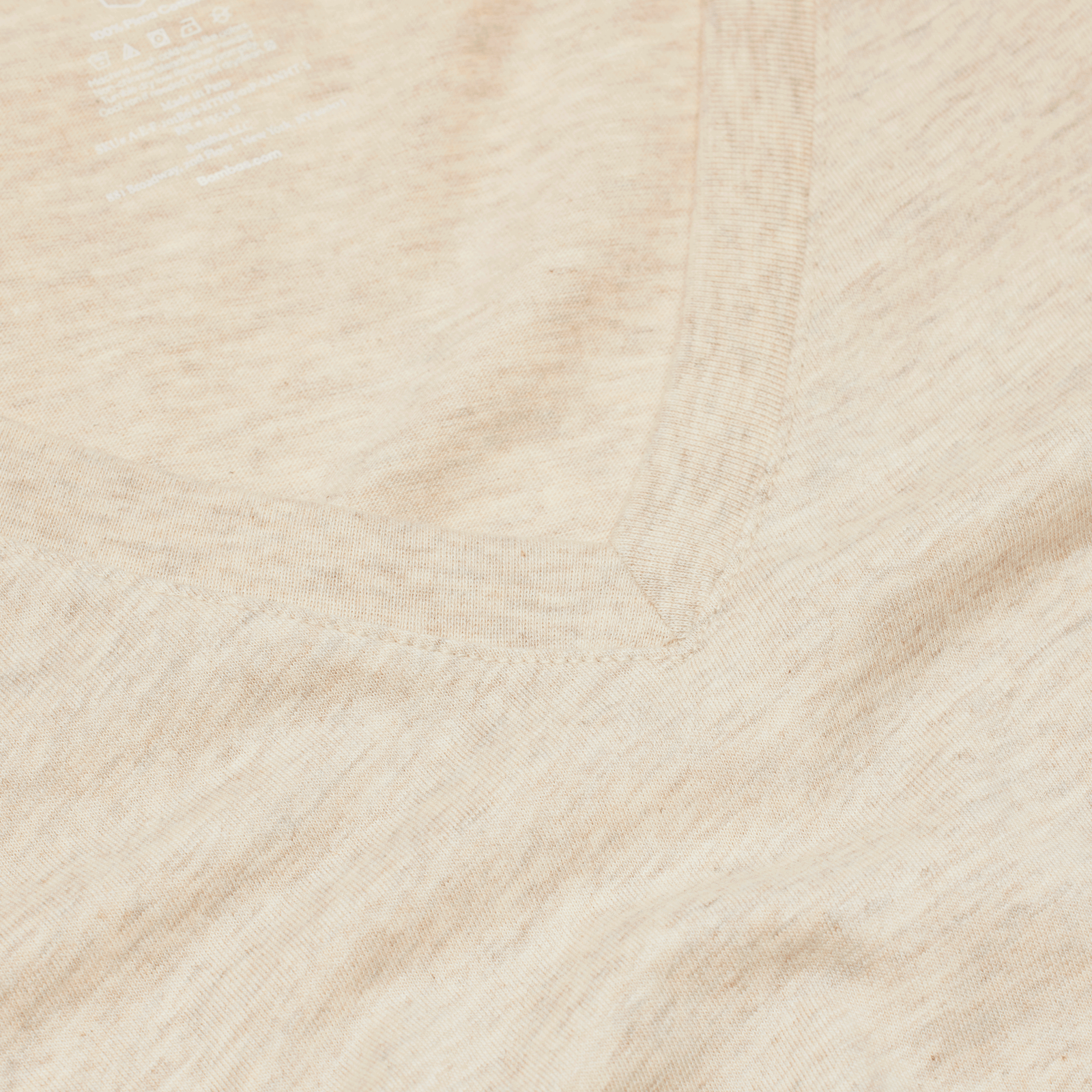 Women's Pima Cotton V-Neck T-Shirt - Sandy Heather Detail [8738]
