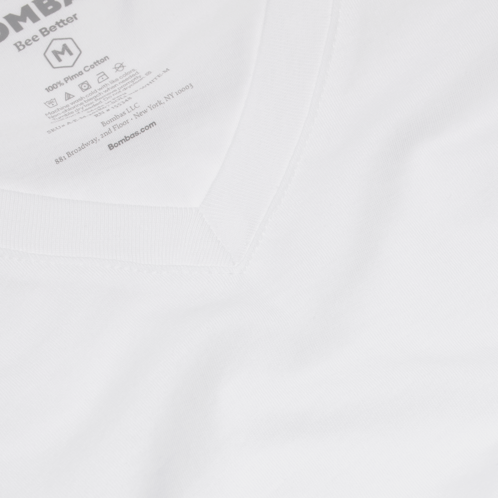 Men's Pima Cotton V-Neck T-Shirt - White Detail [8758]