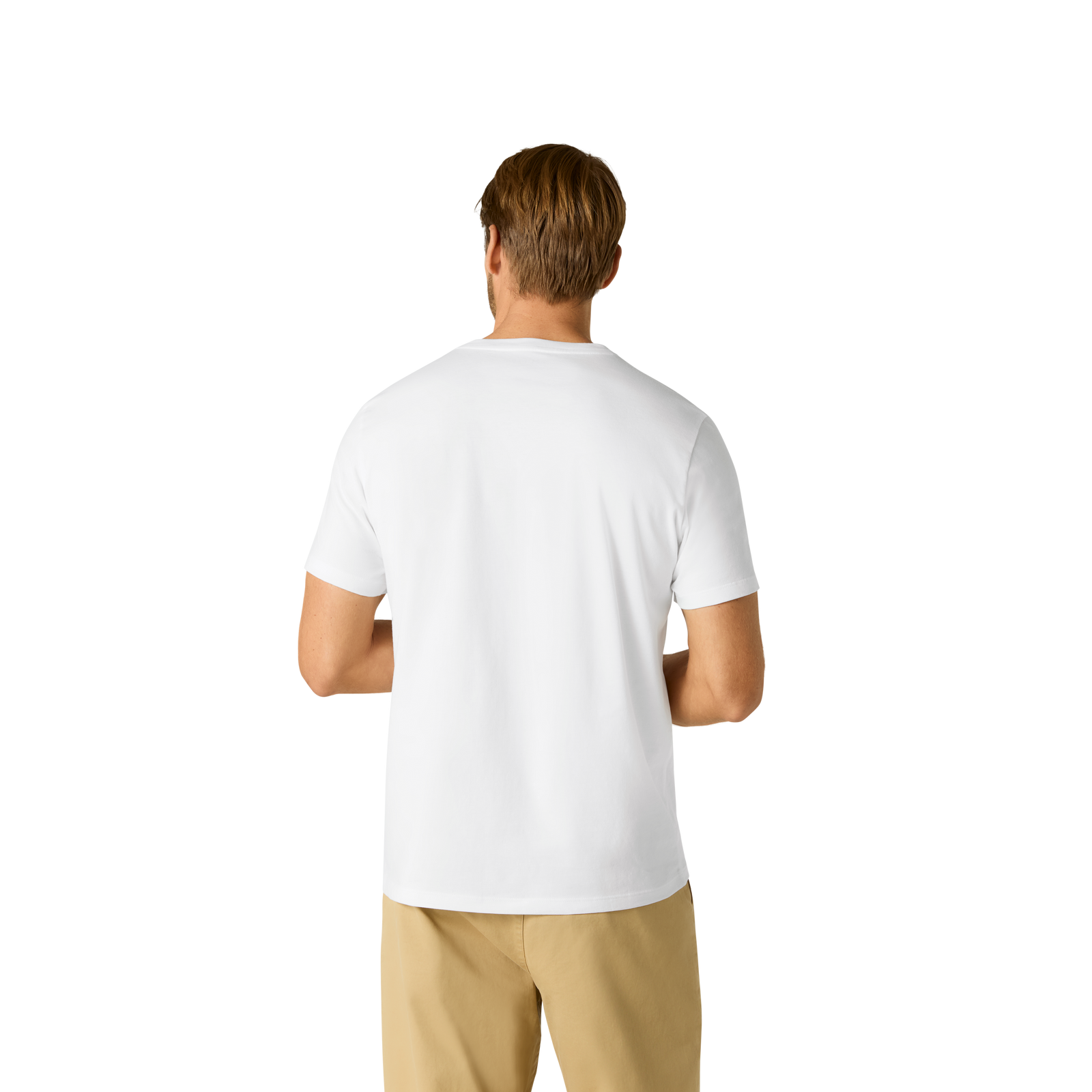 Pima Cotton V-Neck T-Shirt - White MO3 [8758]