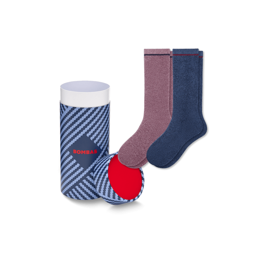Men's Merino Wool Blend Cozy Sock 2-Pack Gift Box - Simple Closet Setup