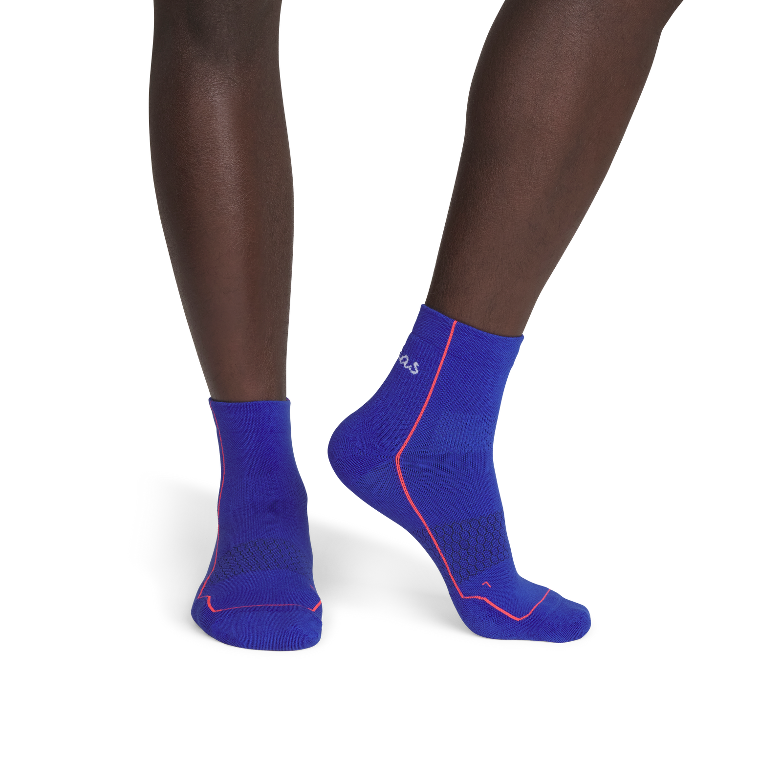 Running Quarter Socks - Lapis Blue / Neon Red MO1 [8820]