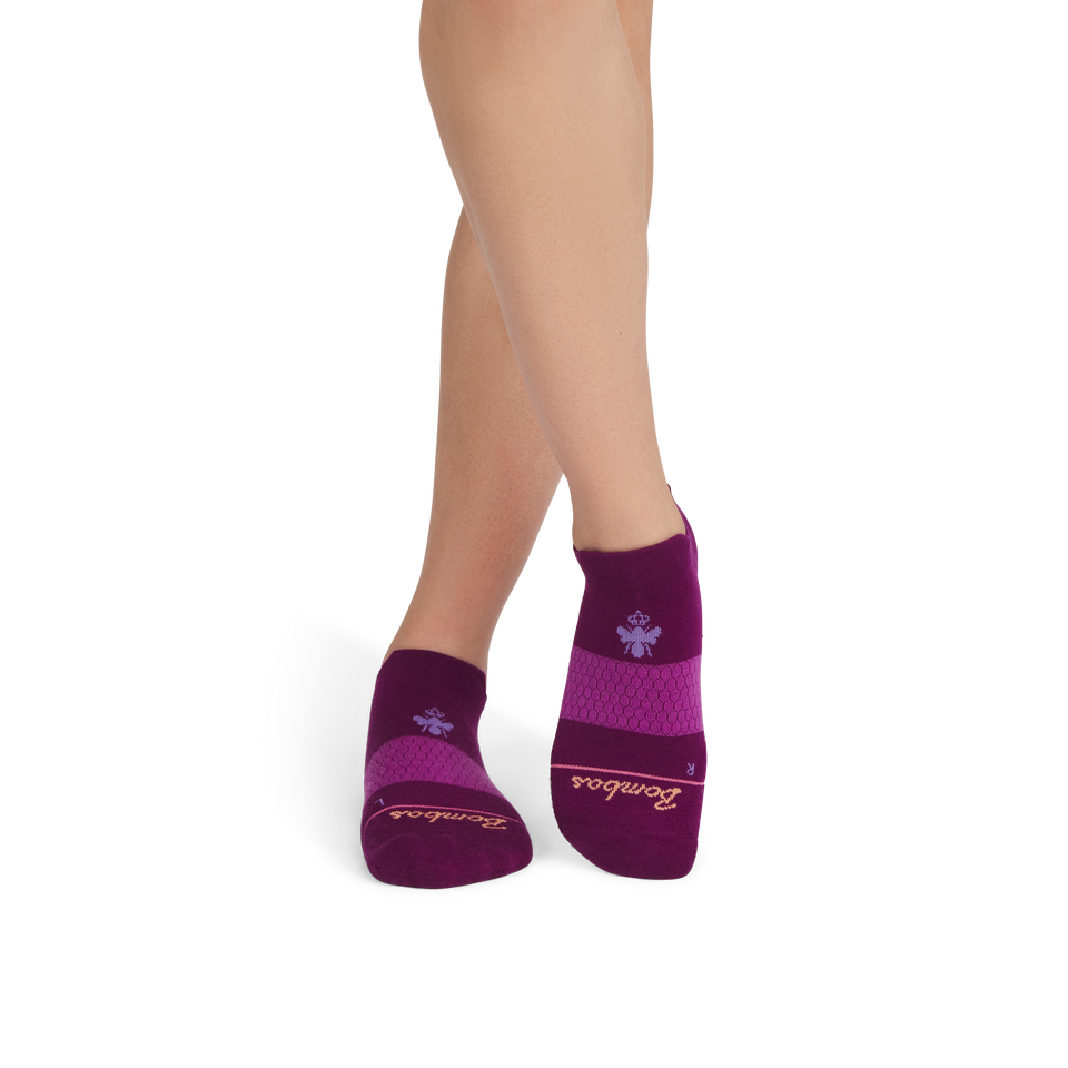 Merino Wool Blend Athletic Ankle Socks - berry crush WO1 [8828]