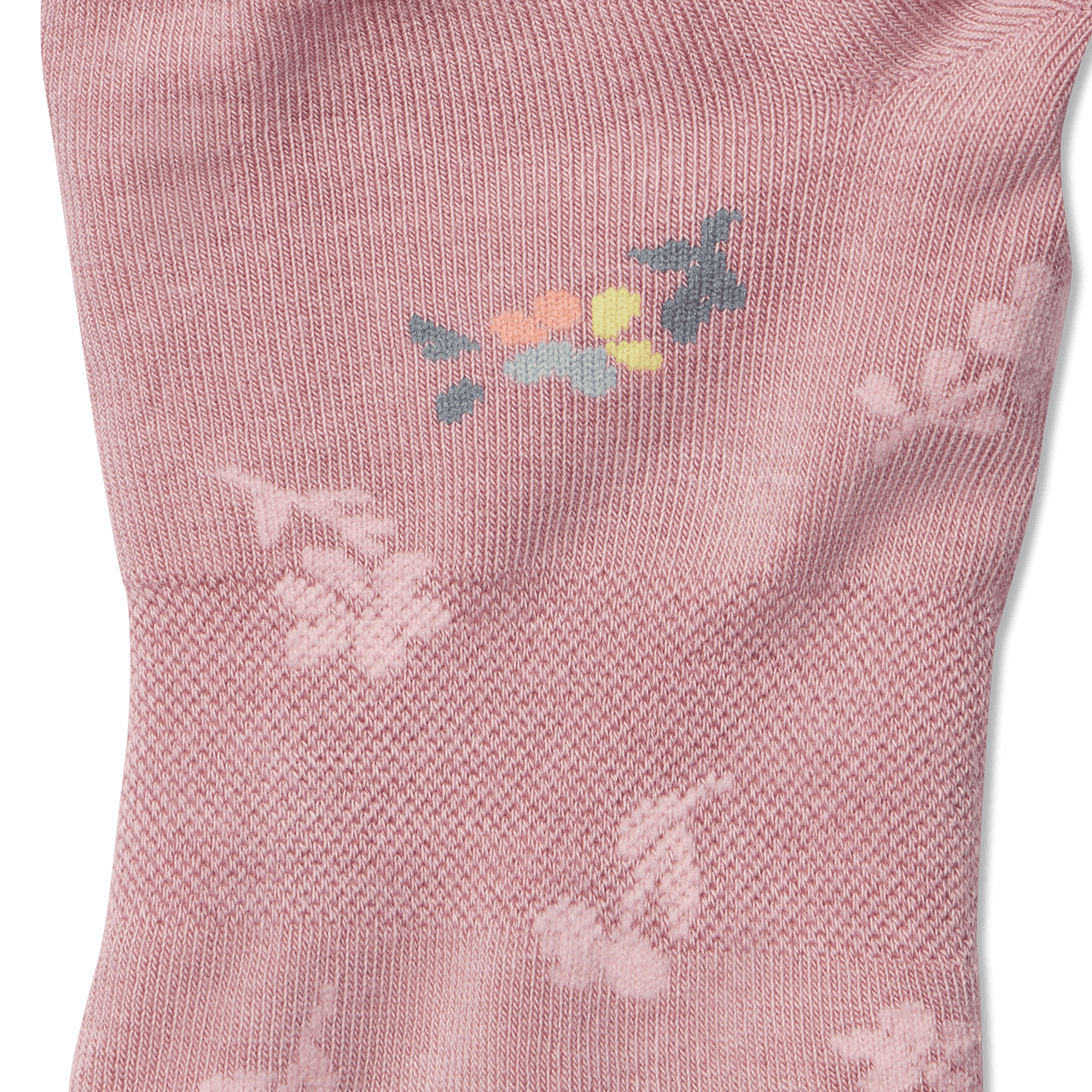 Floral Lightweight Ankle Socks - Dusty Mauve Detail [8836]