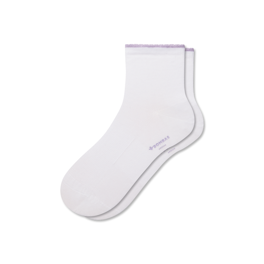 Women’s Scallop Cuff Quarter Socks - Fresh Cushion