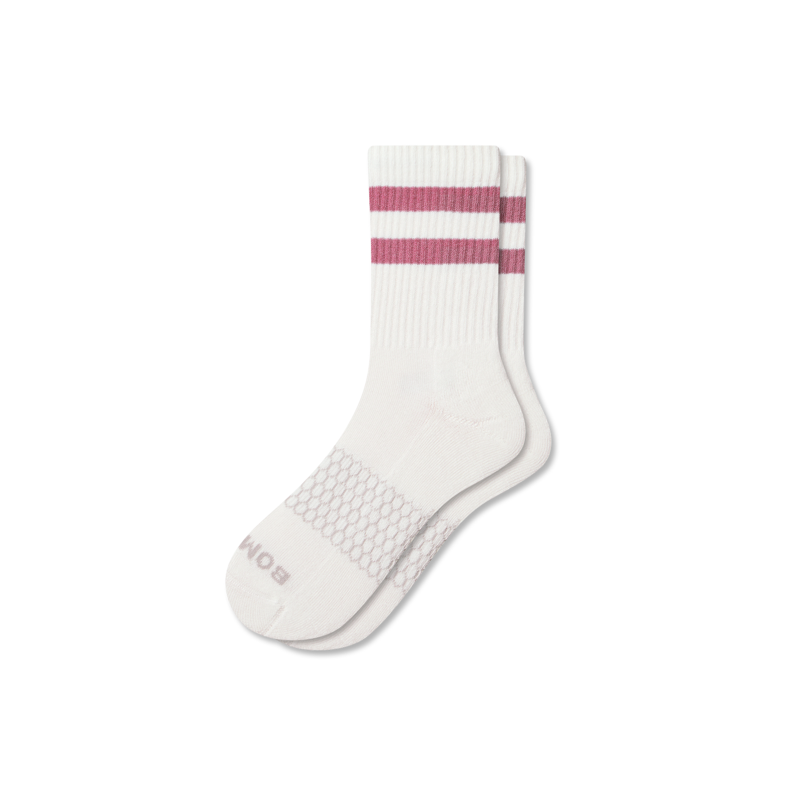 Women's Vintage Stripes Half Calf Socks - dried rose L [8889]