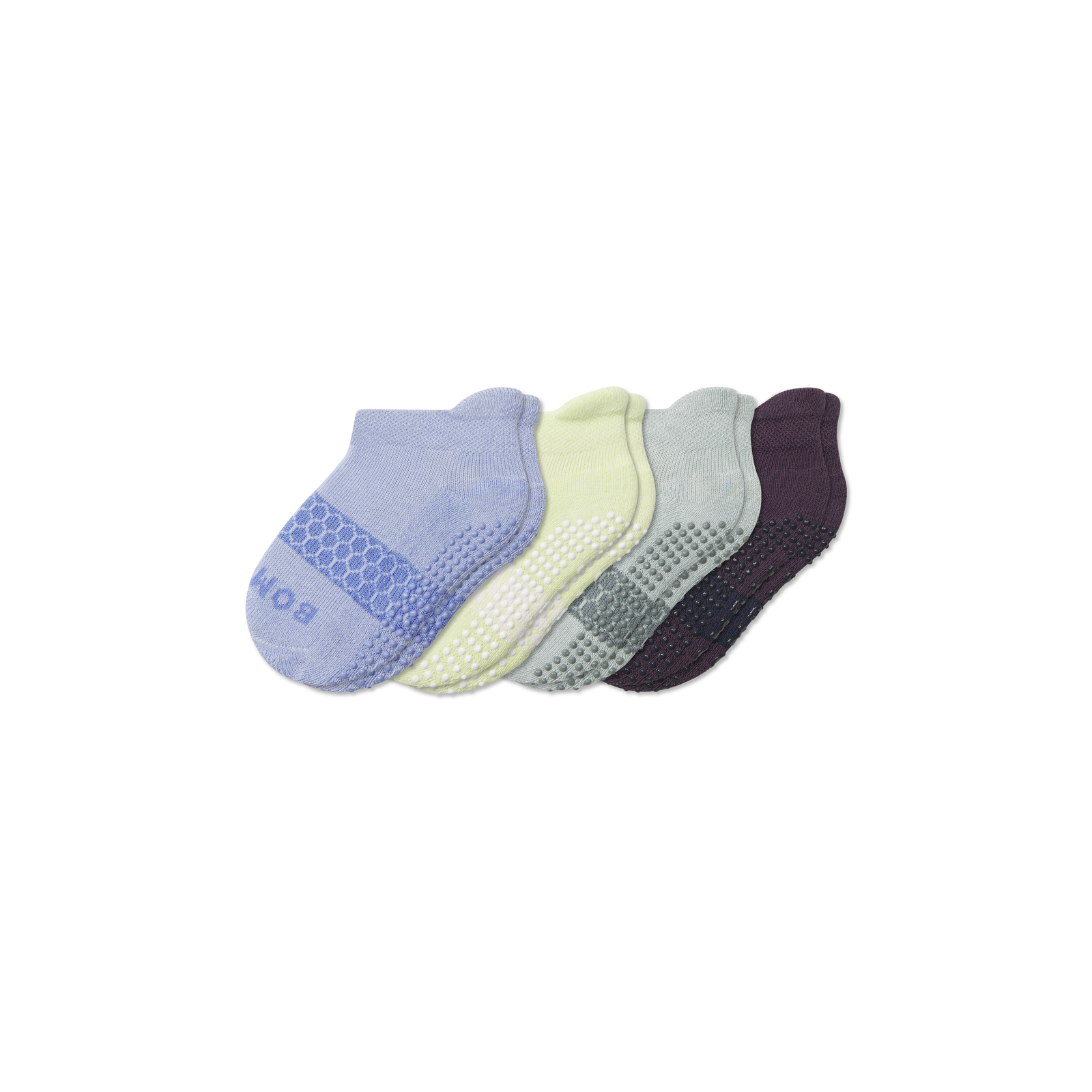 Toddler Solids Gripper Ankle Sock 4-Packk - Dawn Lime Mix L [8947]