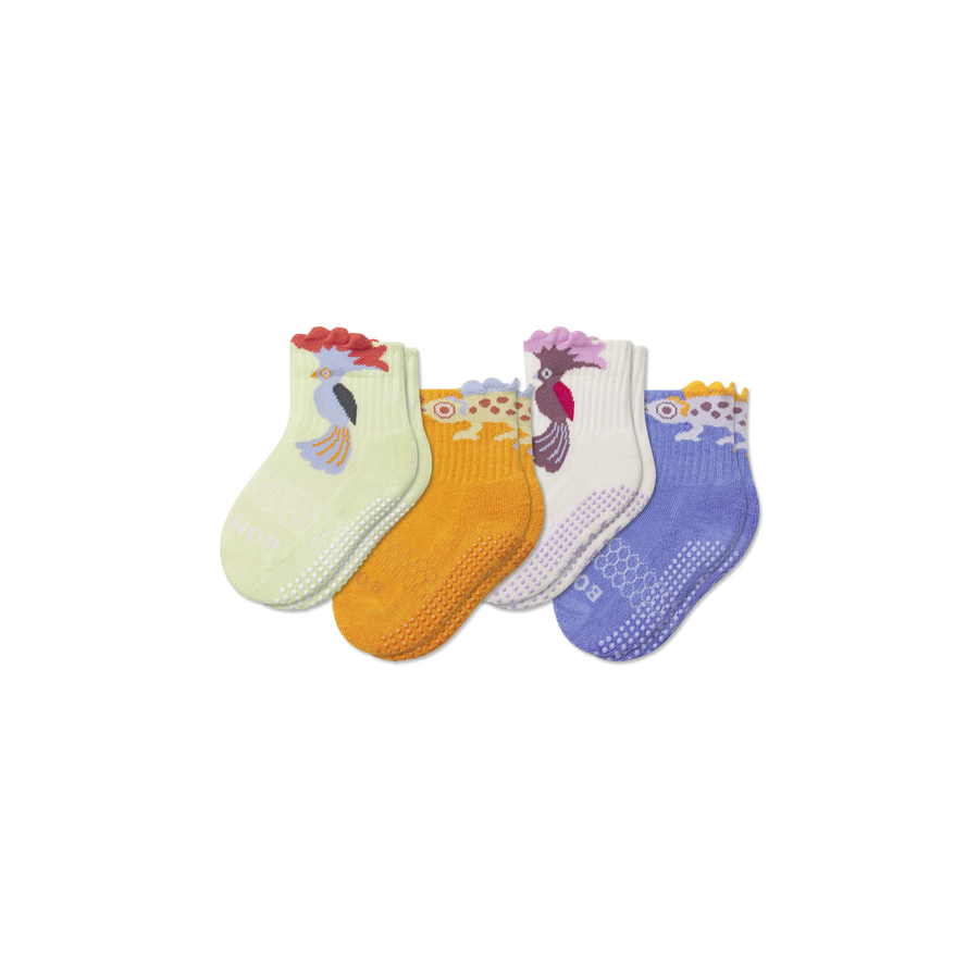 Toddler Rainforest Friends Gripper Calf Sock 4-Pack - Classic Recovery Step